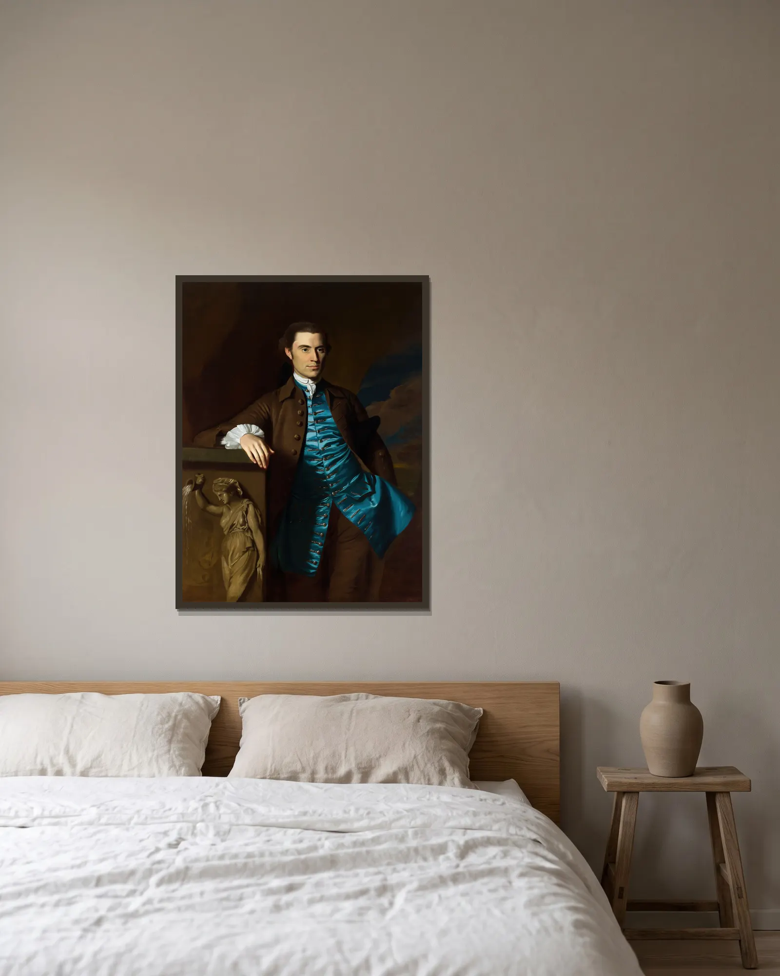 Thaddeus Burr av John Singleton Copley inramad på en vägg
