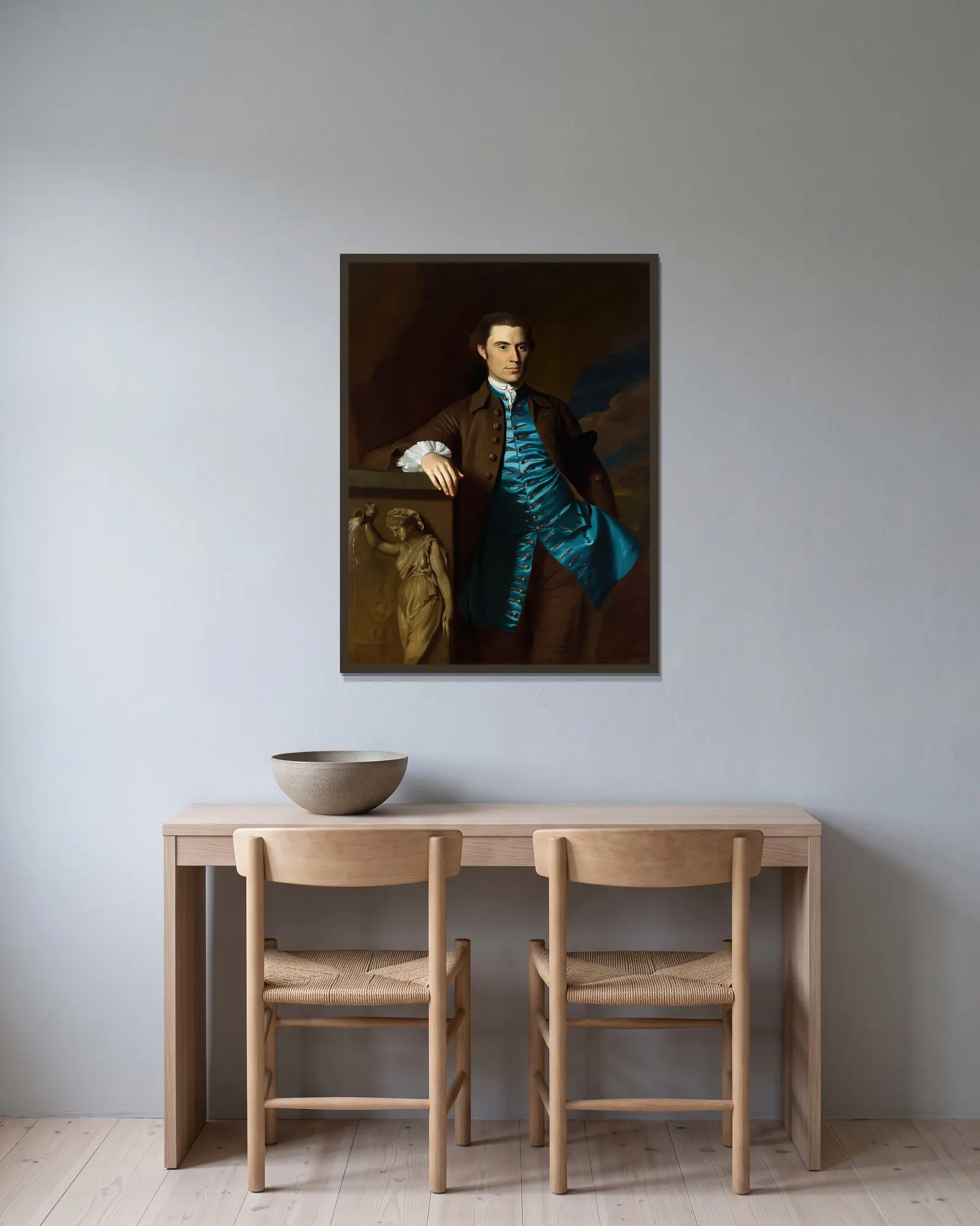Thaddeus Burr av John Singleton Copley inramad på en vägg