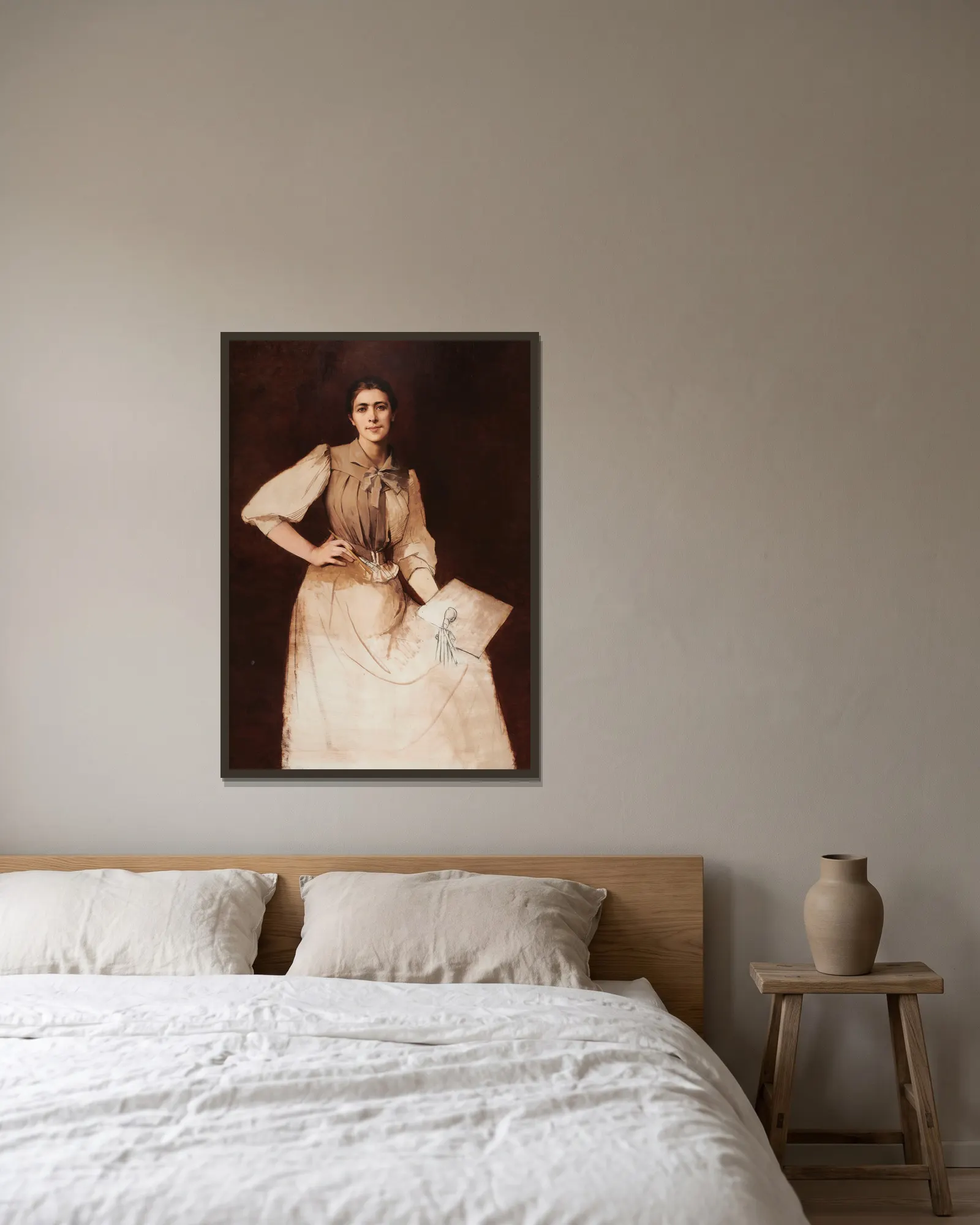 Self-Portrait av Anna Bilińska-Bohdanowicz inramad på en vägg