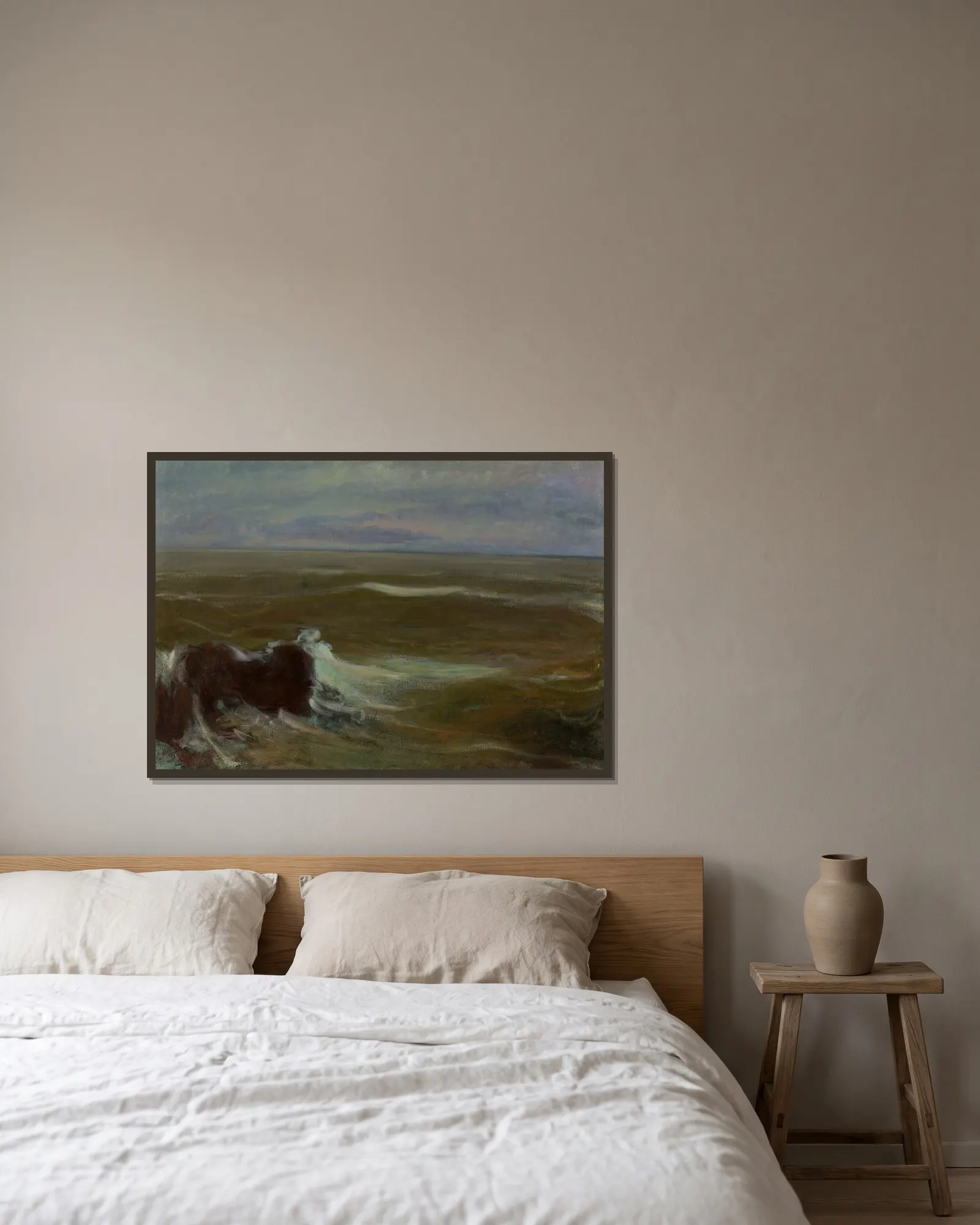 Rough sea av Władysław Ślewiński inramad på en vägg
