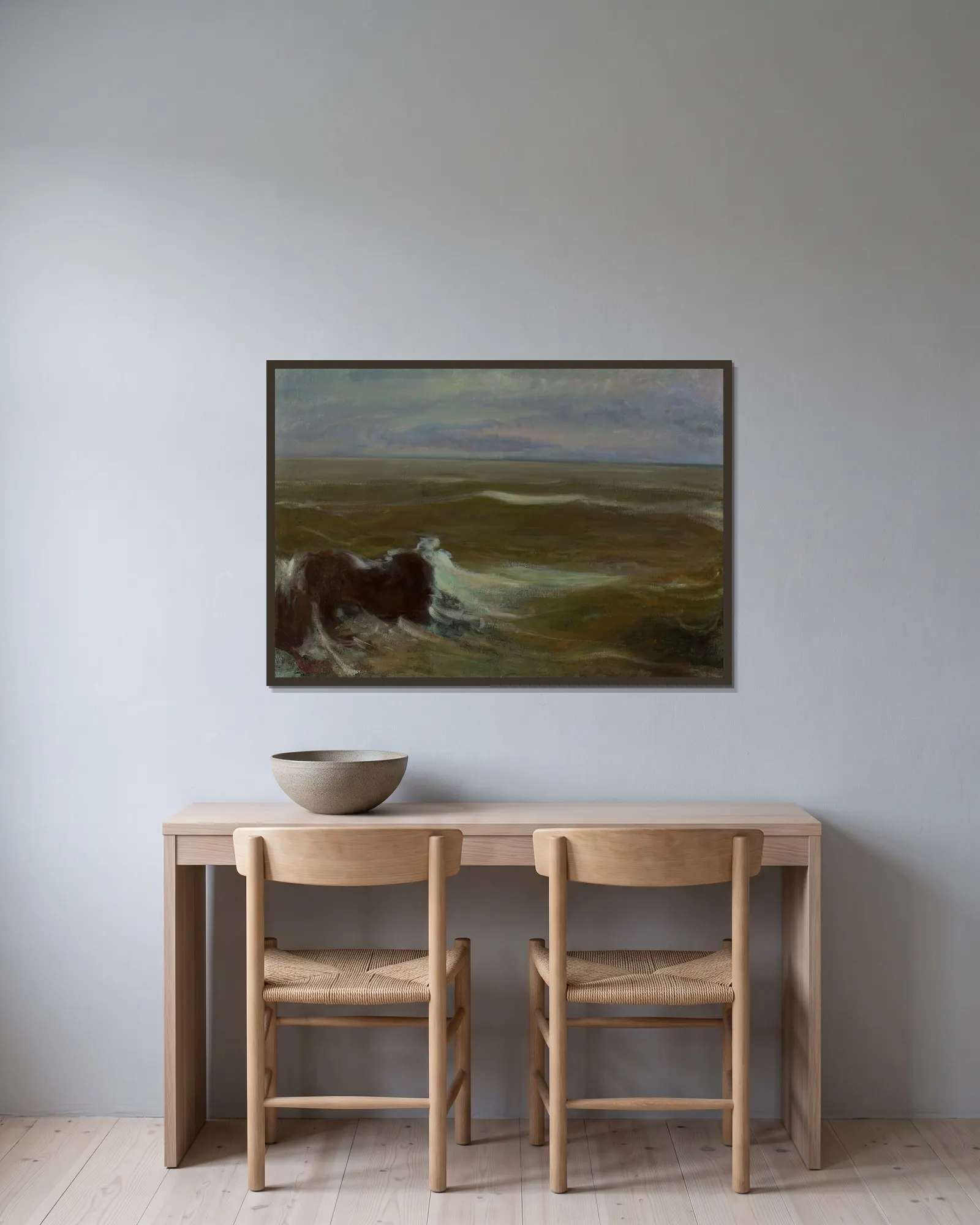 Rough sea av Władysław Ślewiński inramad på en vägg