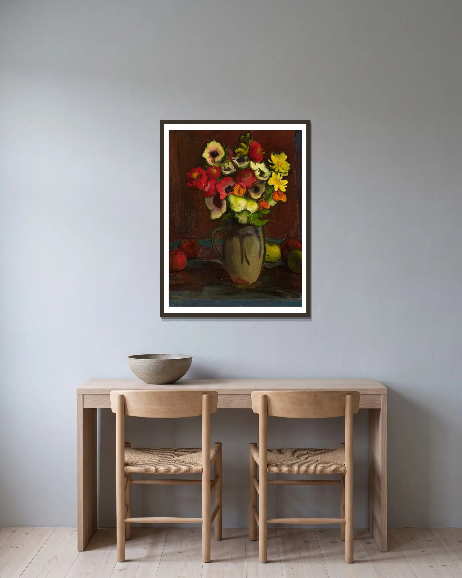 Still life av Władysław Ślewiński inramad på en vägg