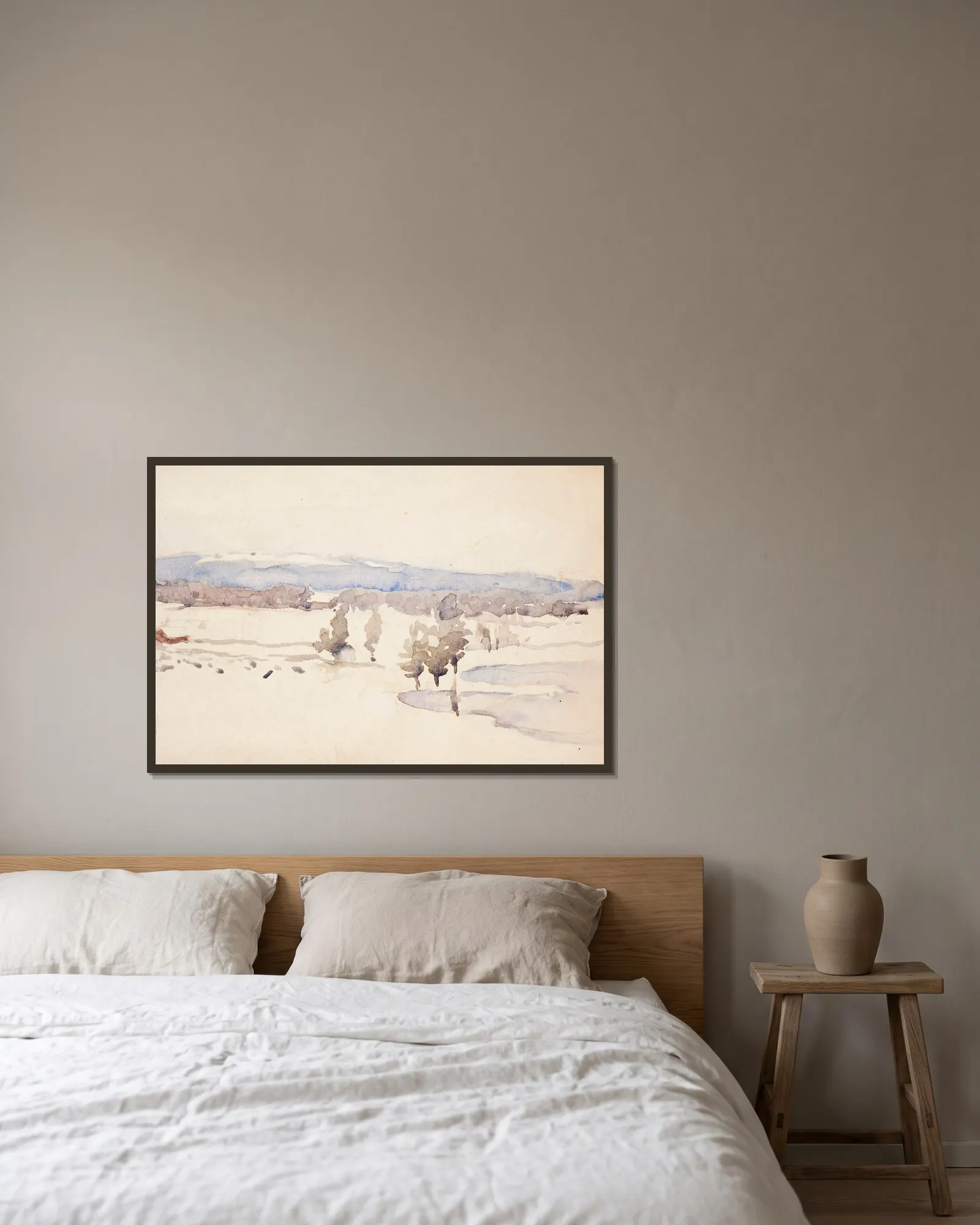 Late Winter Landscape av Venny Soldan-Brofeldt inramad på en vägg