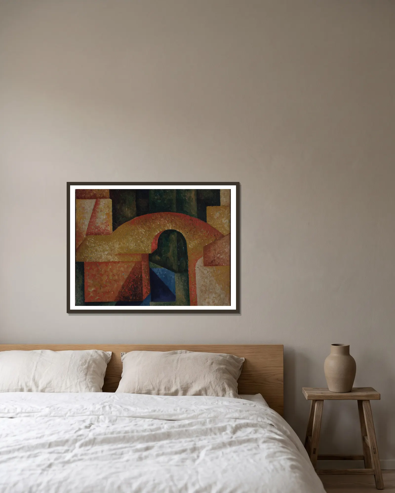 Untitled (Ponte) av Amadeo de Souza-Cardoso inramad på en vägg