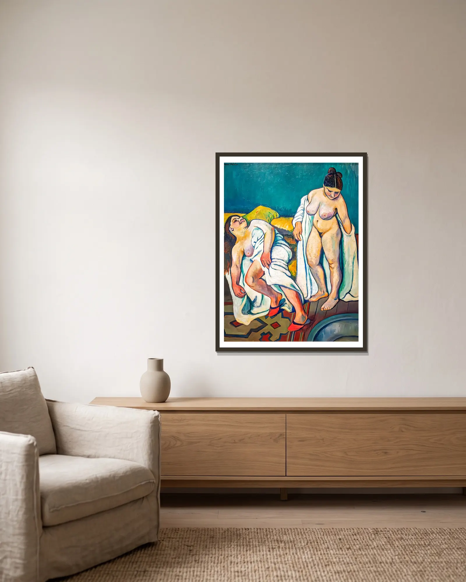 Deux figures av Suzanne Valadon inramad på en vägg