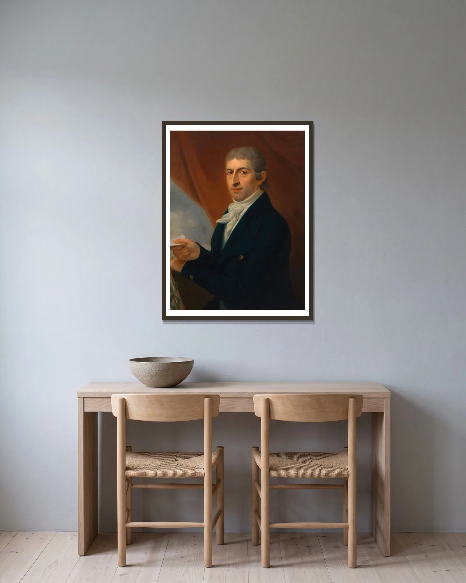Johann (Giovanni) Cappi (Musikverleger) av Johann Baptist von Lampi the Elder inramad på en vägg
