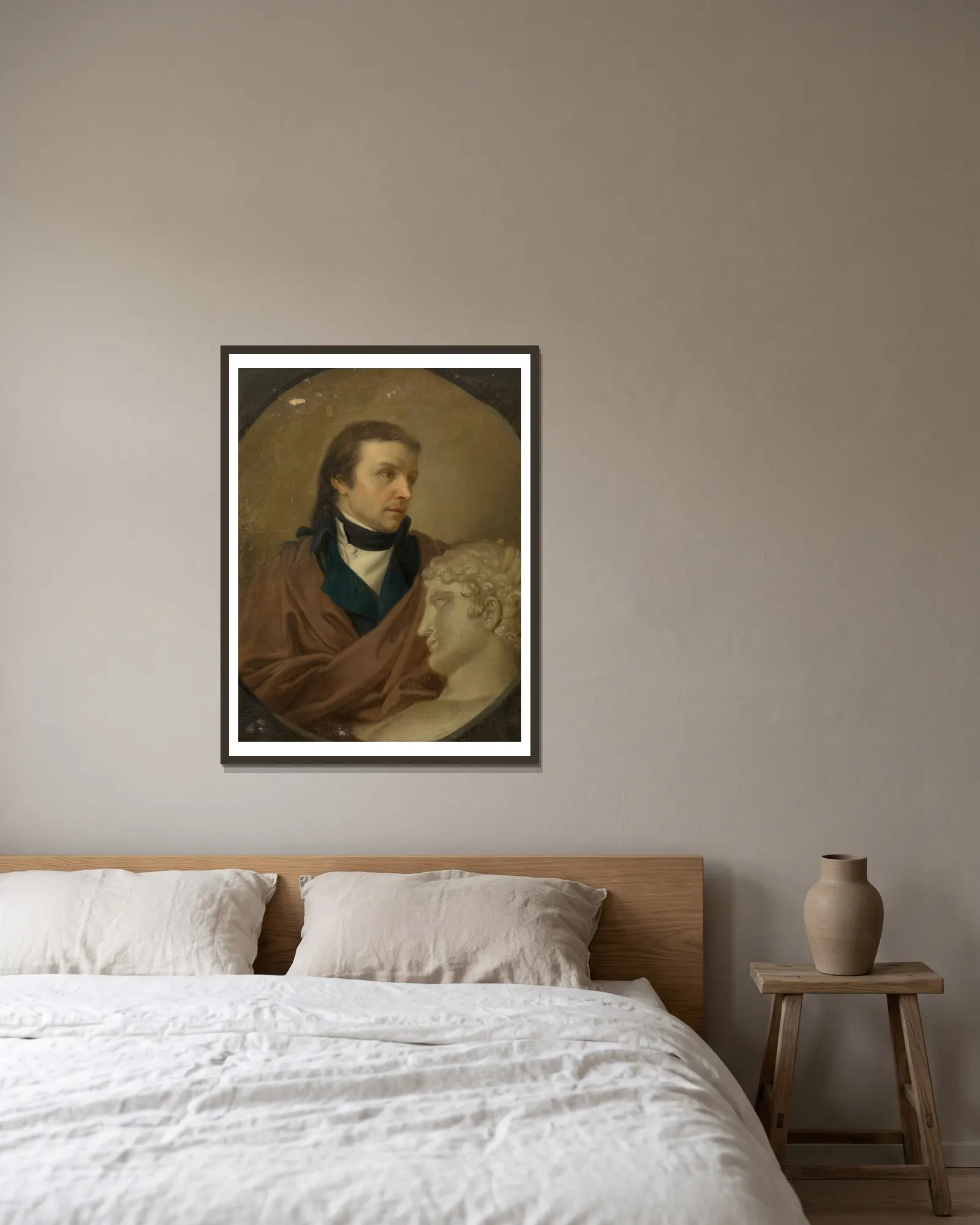 Josef Klieber (Bildhauer) av Johann Baptist von Lampi the Elder inramad på en vägg