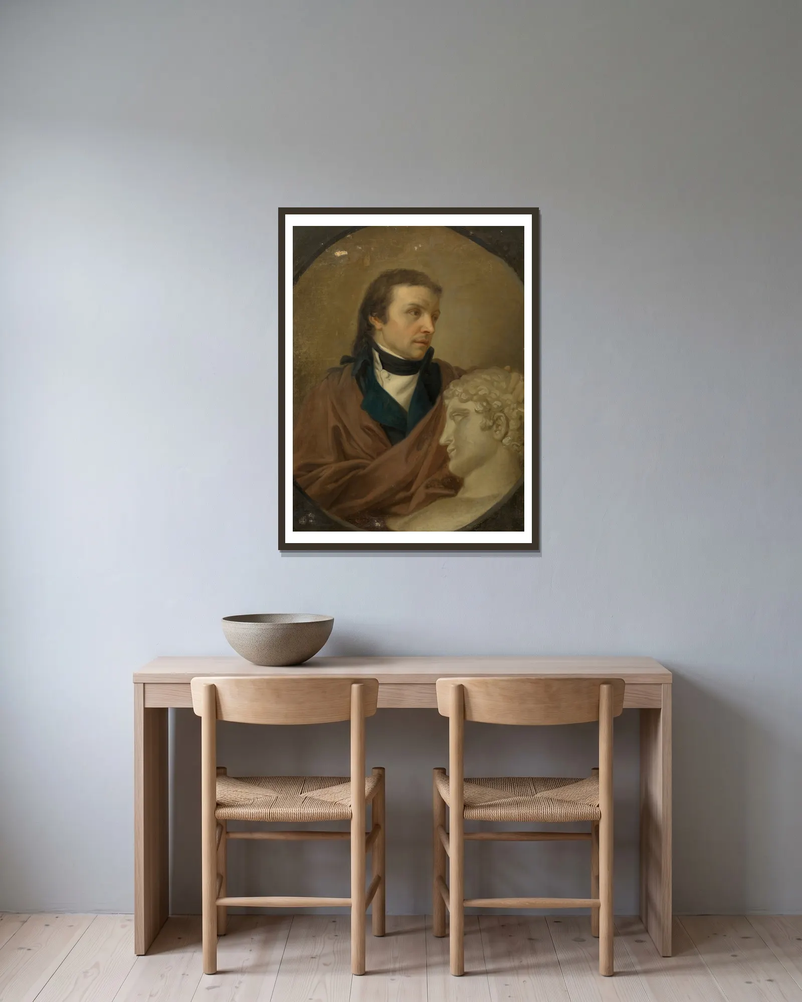 Josef Klieber (Bildhauer) av Johann Baptist von Lampi the Elder inramad på en vägg