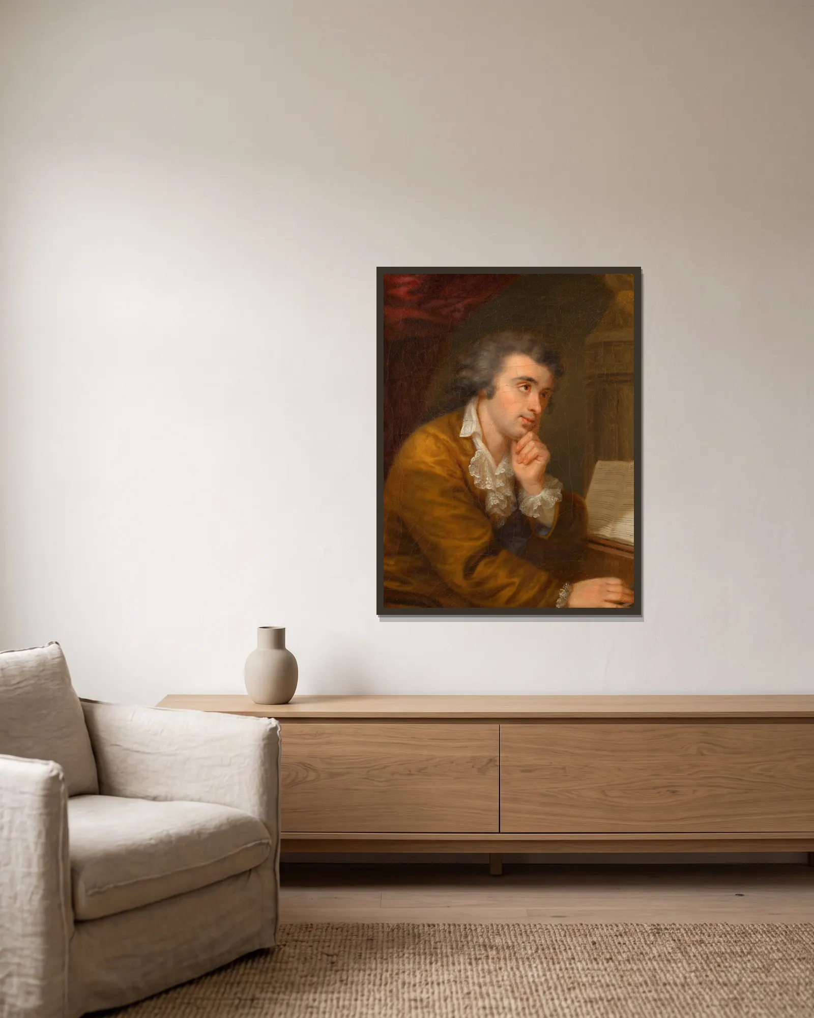 Josef Wölfl (Komponist und Pianist) av Johann Baptist von Lampi the Elder inramad på en vägg