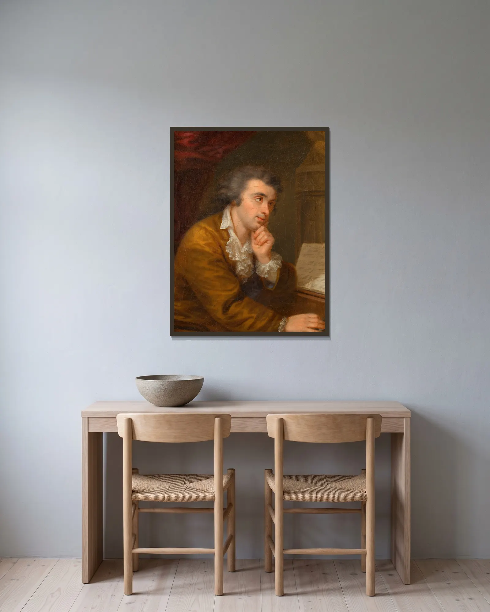 Josef Wölfl (Komponist und Pianist) av Johann Baptist von Lampi the Elder inramad på en vägg