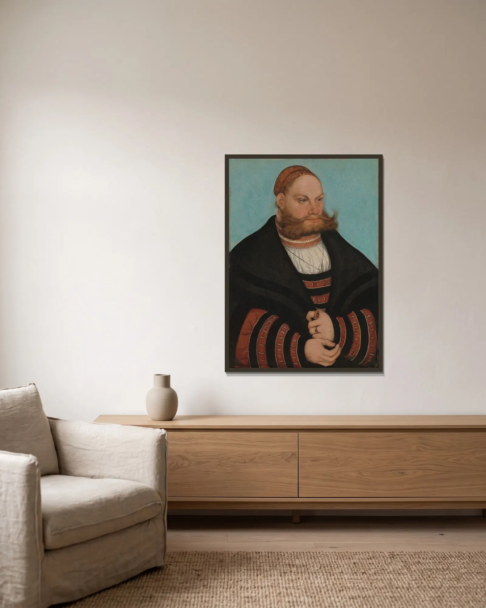 Lukas Spielhausen av Lucas Cranach the Elder inramad på en vägg