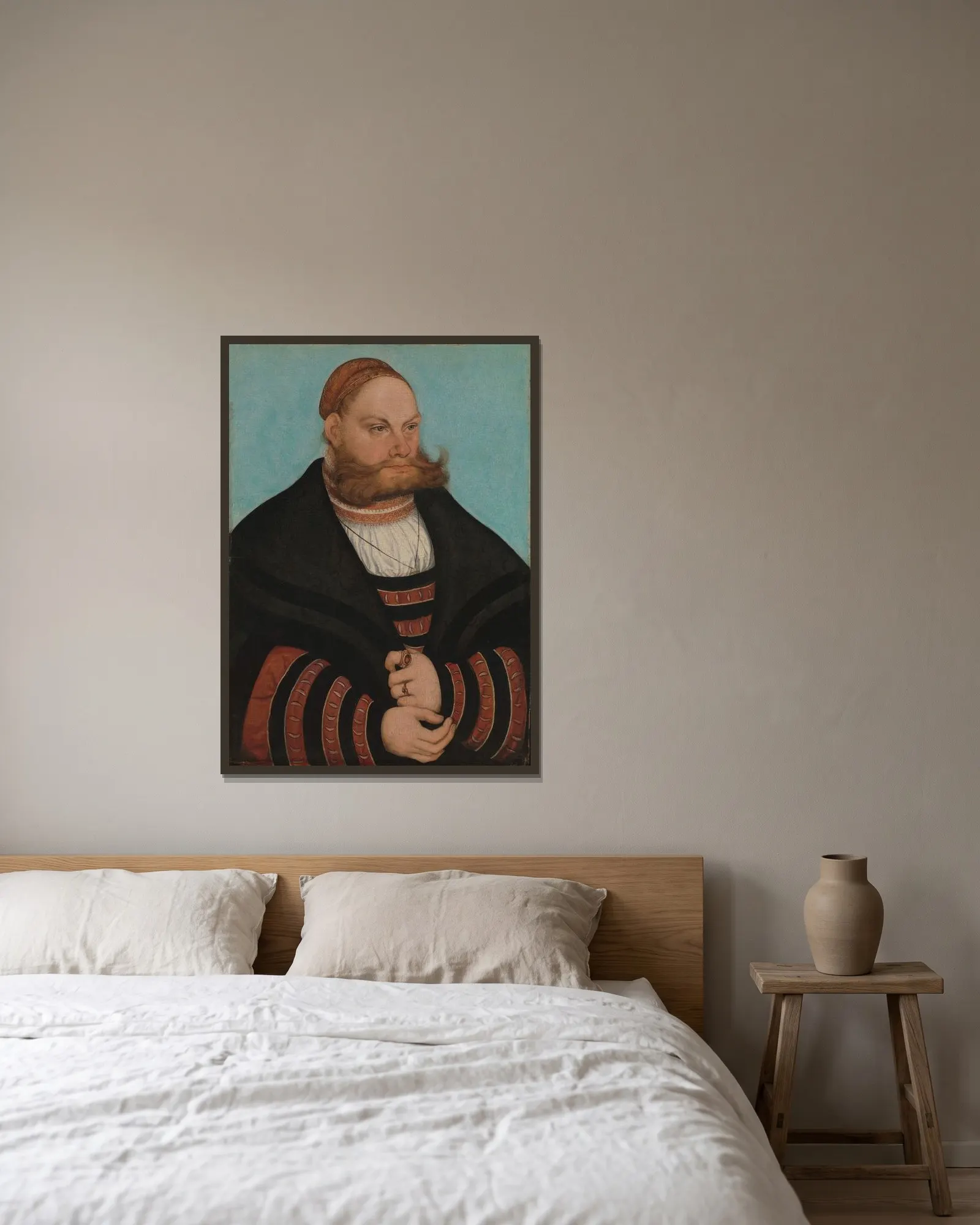 Lukas Spielhausen av Lucas Cranach the Elder inramad på en vägg
