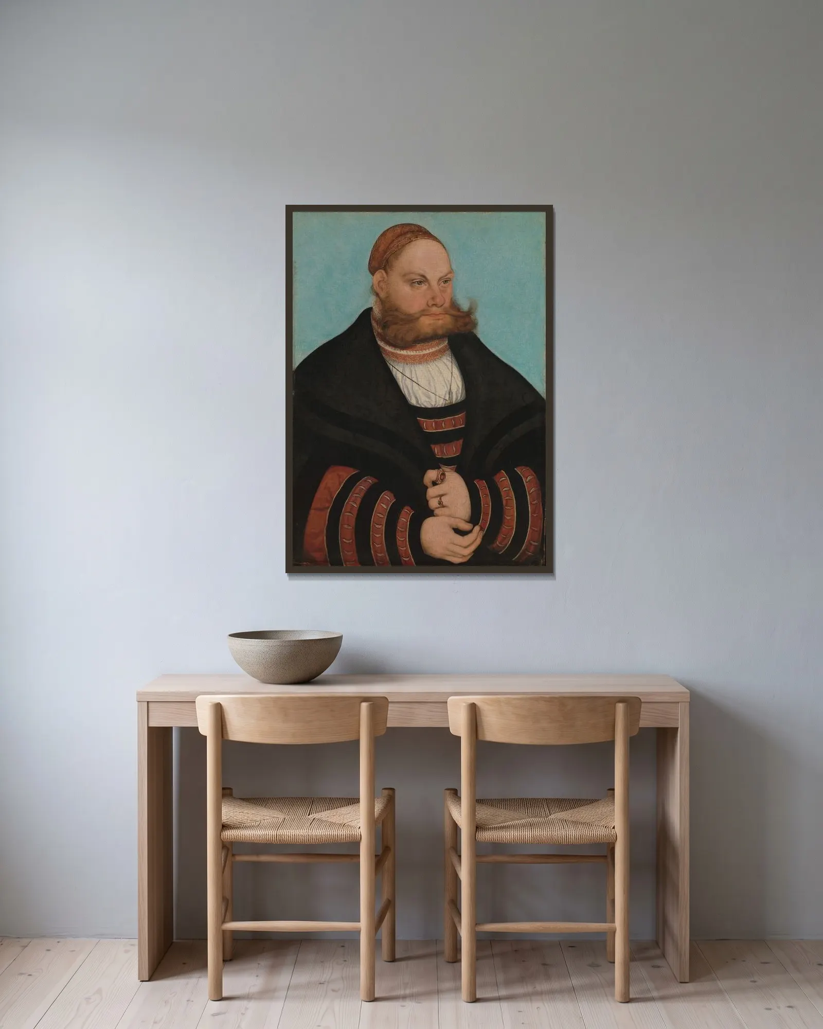 Lukas Spielhausen av Lucas Cranach the Elder inramad på en vägg