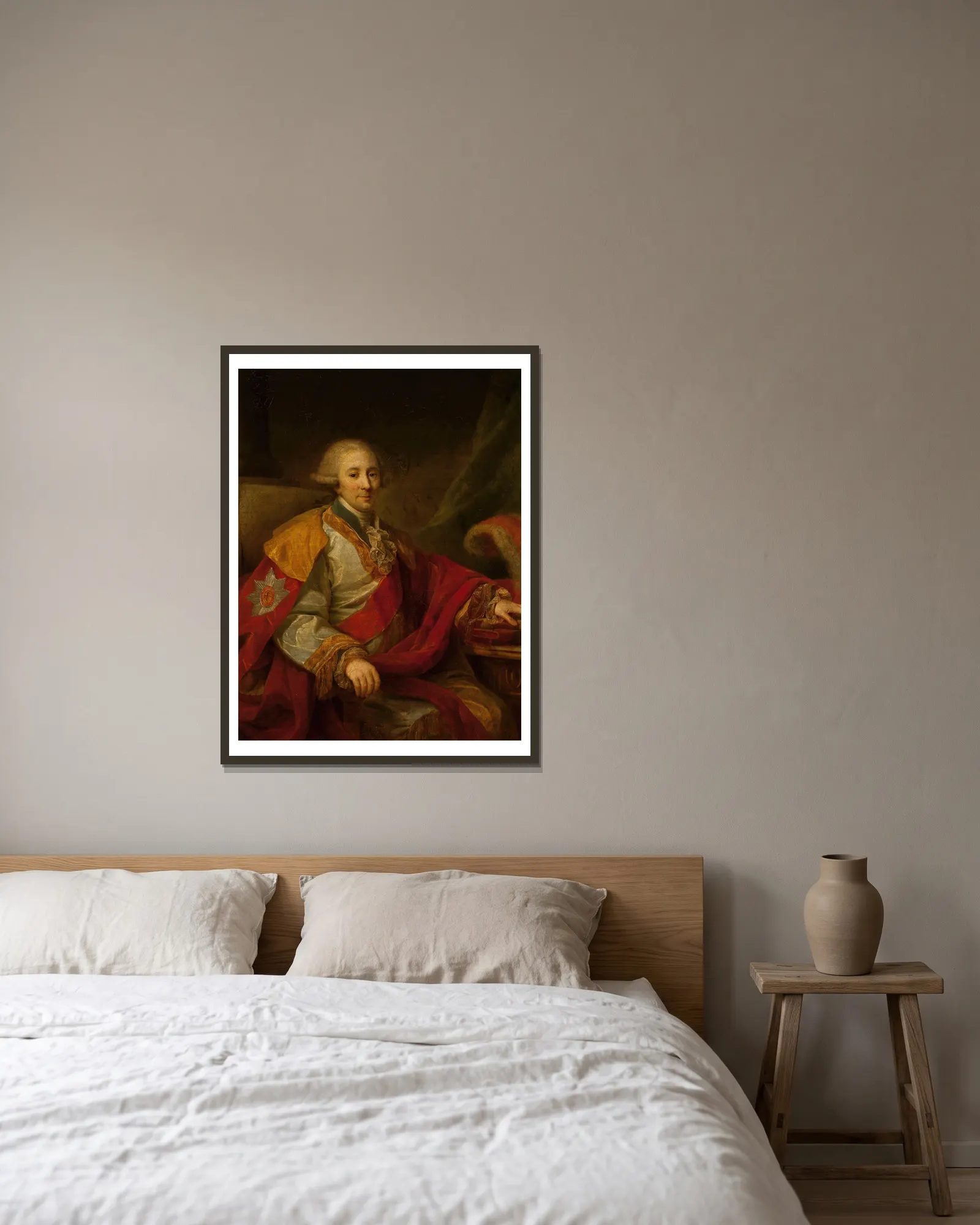 Portrait of a dignitary av Johann Baptist von Lampi the Elder inramad på en vägg
