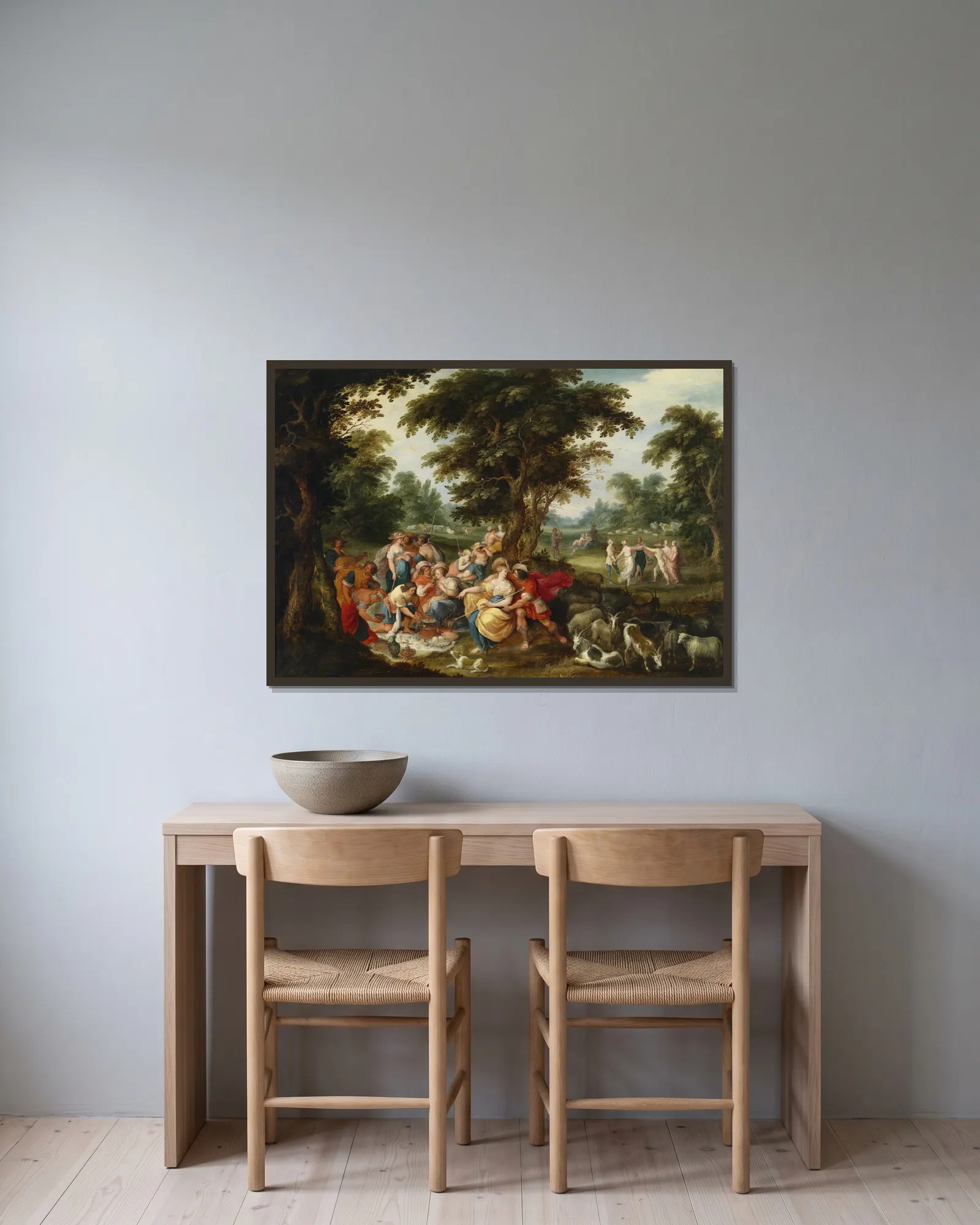 The Golden Age – nr 1 av Frans Francken the Younger inramad på en vägg