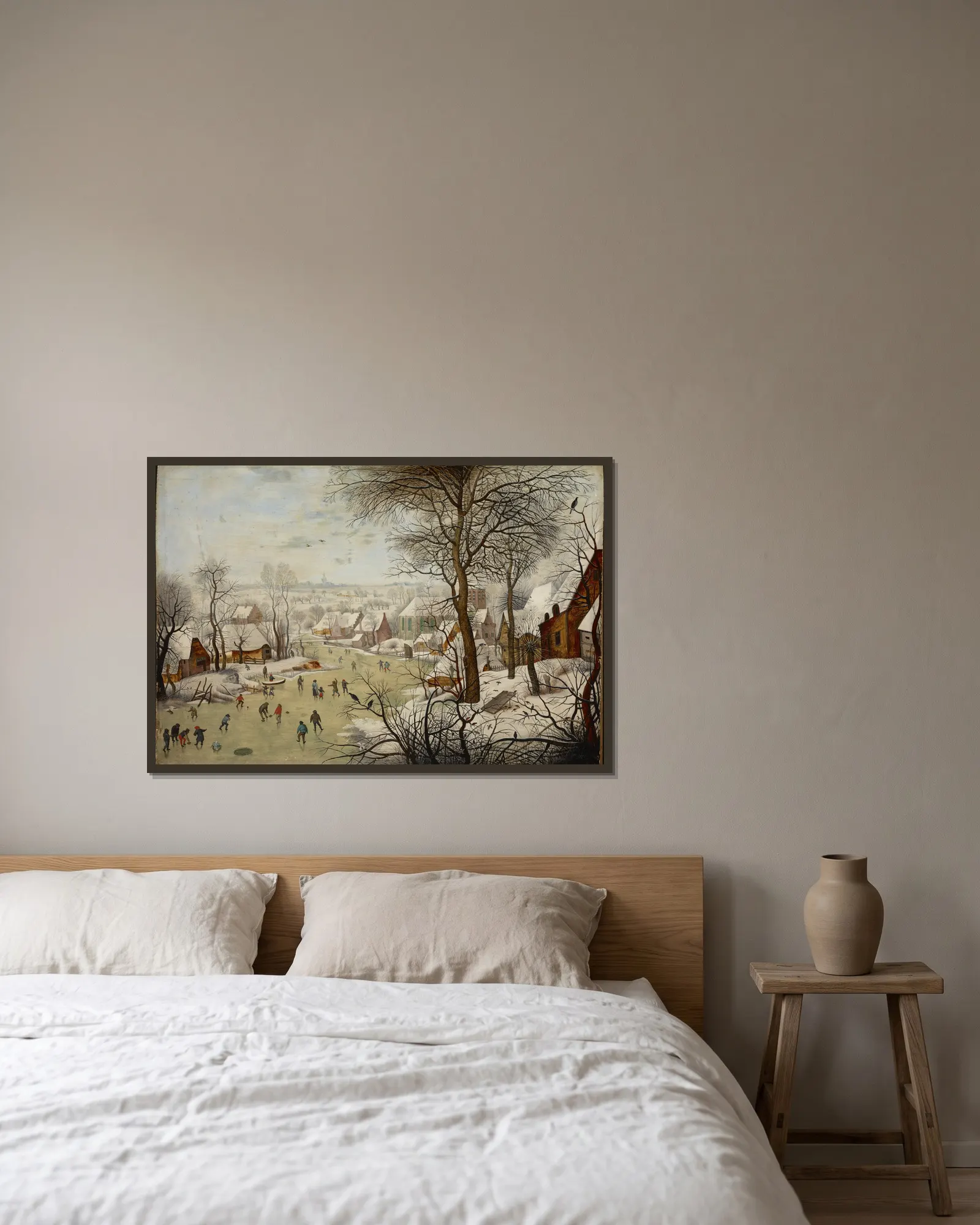 Winterlandscape with a Bird-trap av Pieter Brueghel The Younger inramad på en vägg