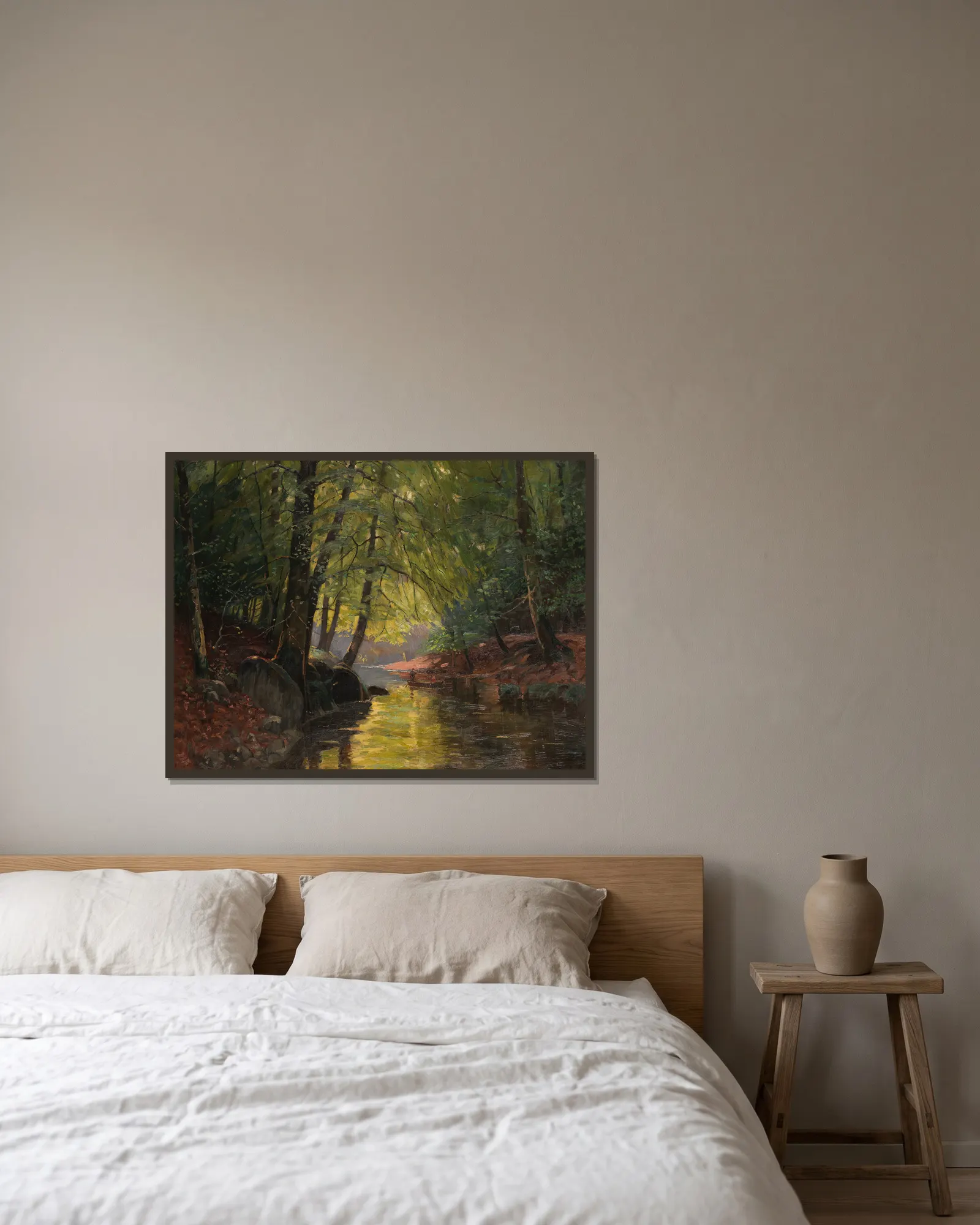 Kahnpartie im Spreewald av Edward Theodore Compton inramad på en vägg
