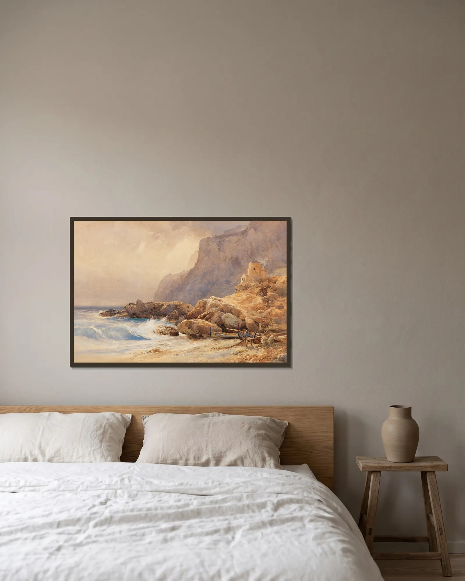 Marina piccola, Capri av Edward Theodore Compton inramad på en vägg
