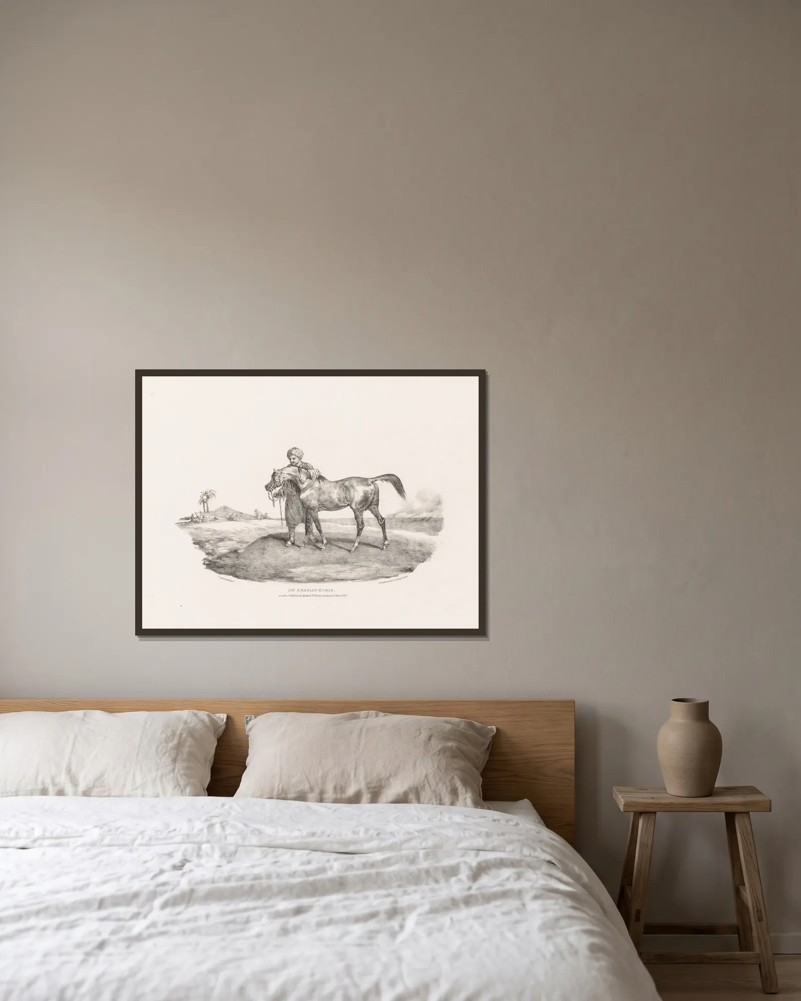An Arabian Horse av Théodore Géricault inramad på en vägg