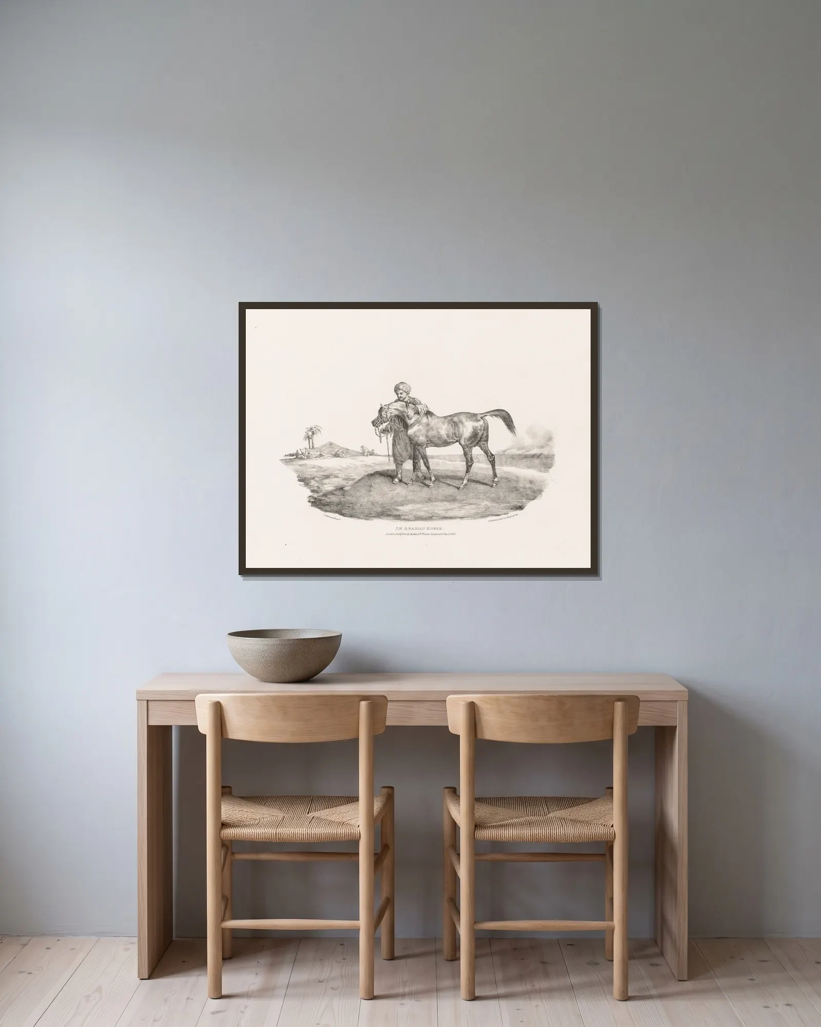 An Arabian Horse av Théodore Géricault inramad på en vägg