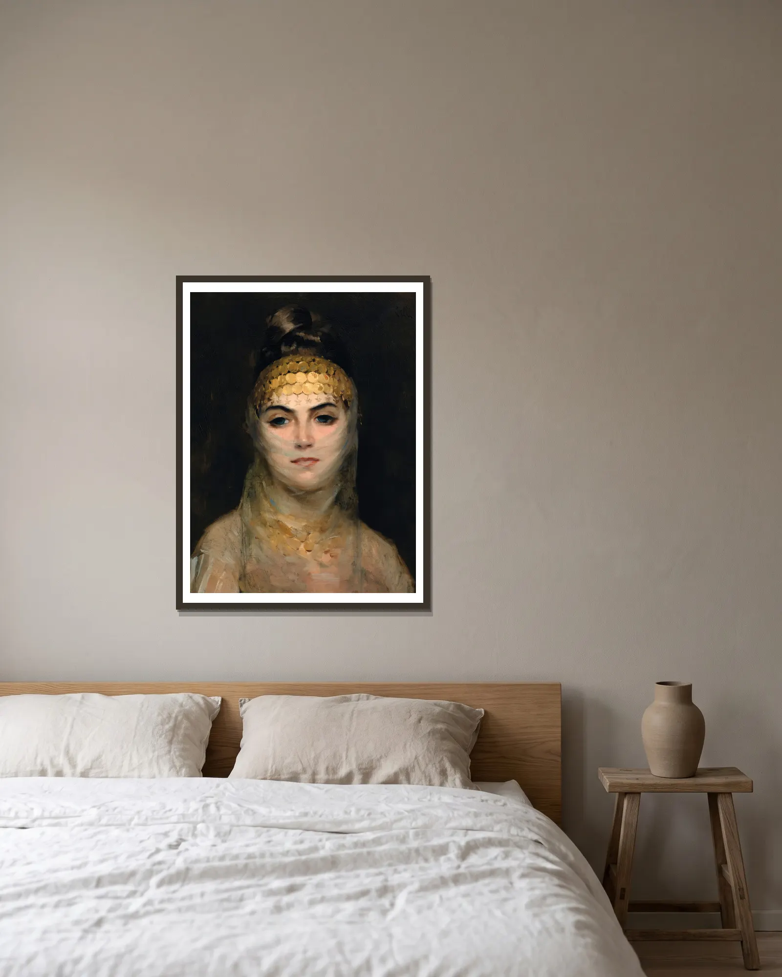 Odalisque av Theodoros Ralli inramad på en vägg