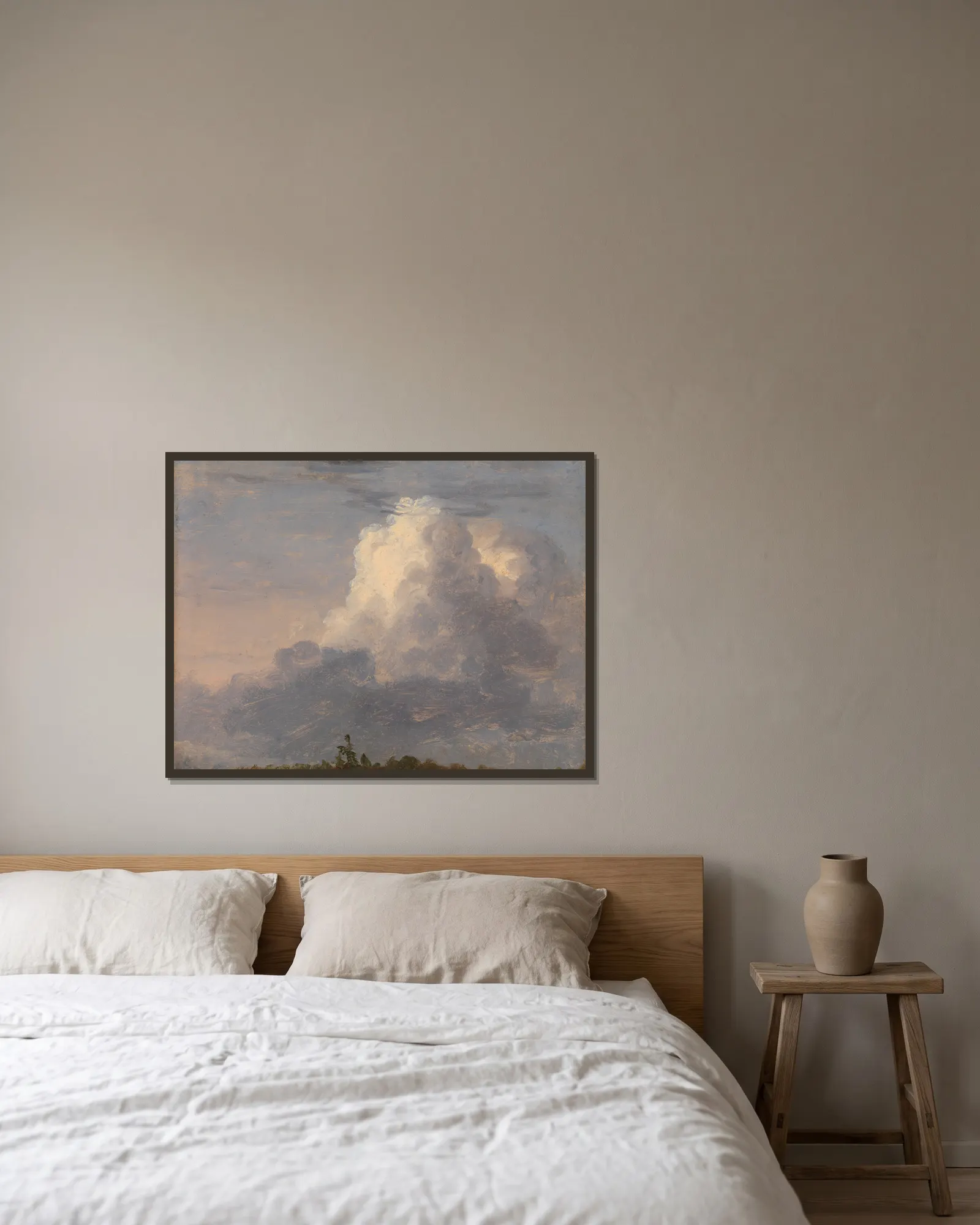 Clouds av Thomas Cole inramad på en vägg