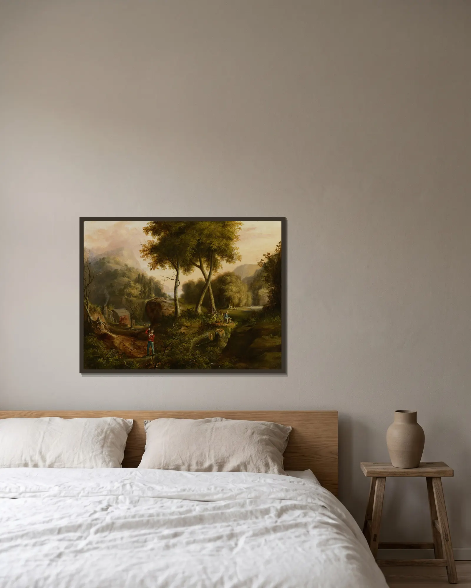 Landscape av Thomas Cole inramad på en vägg
