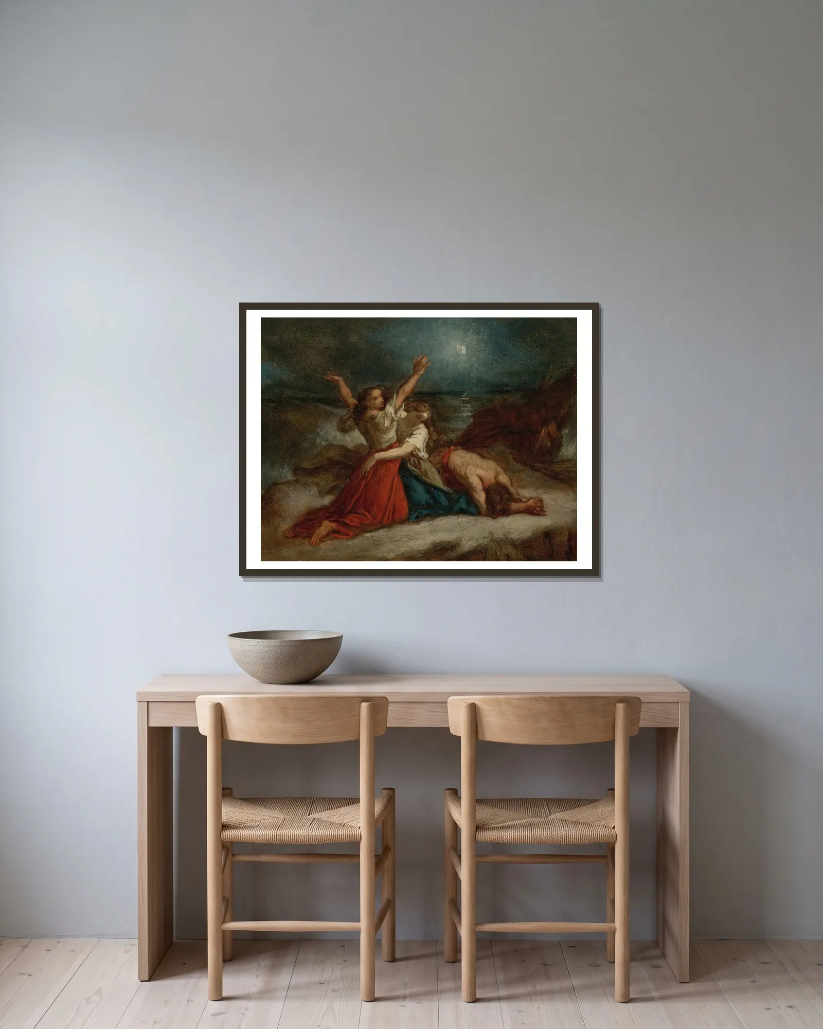Study for Stella Maris av Thomas Couture inramad på en vägg