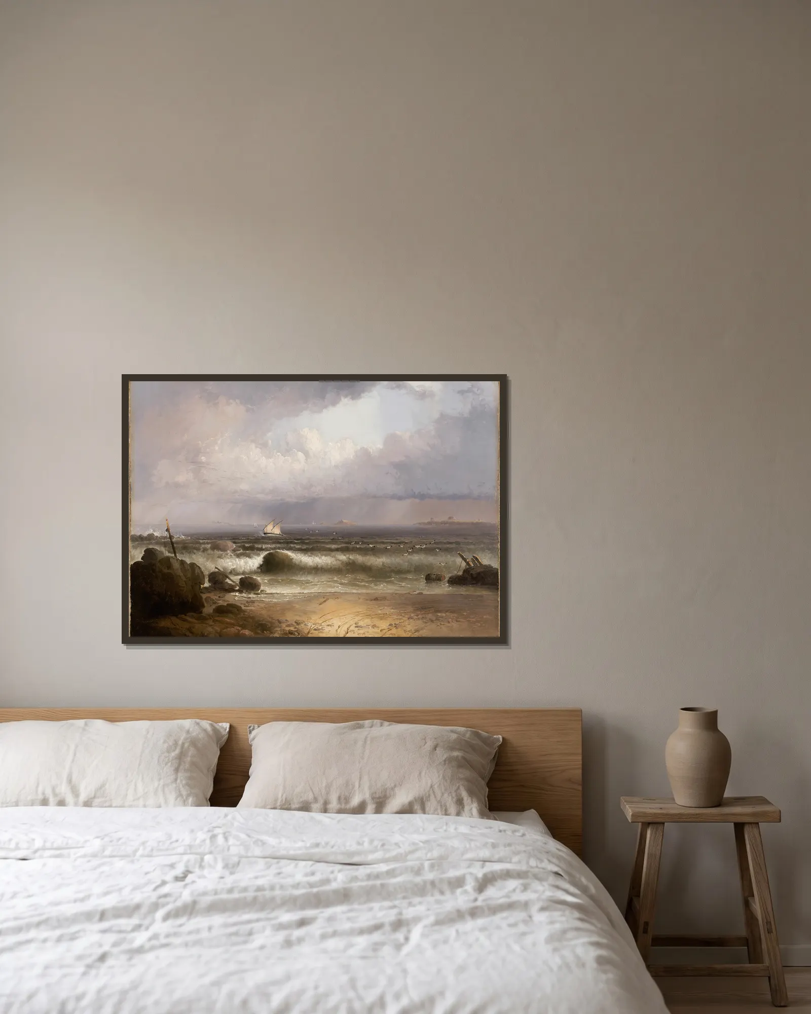 Coming Squall (Nahant Beach with a Summer Shower) av Thomas Doughty inramad på en vägg