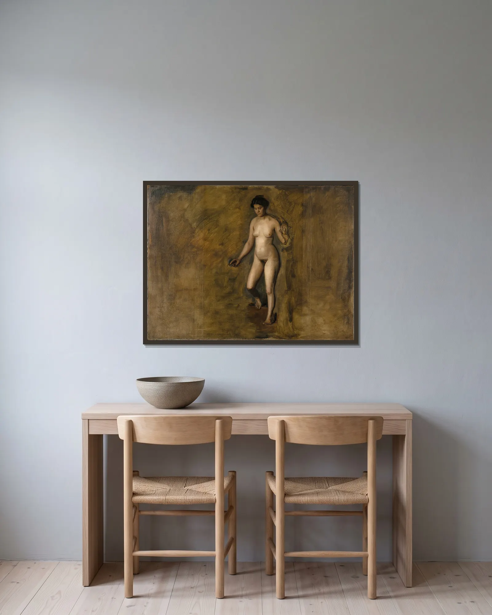 William Rush’s Model av Thomas Eakins inramad på en vägg