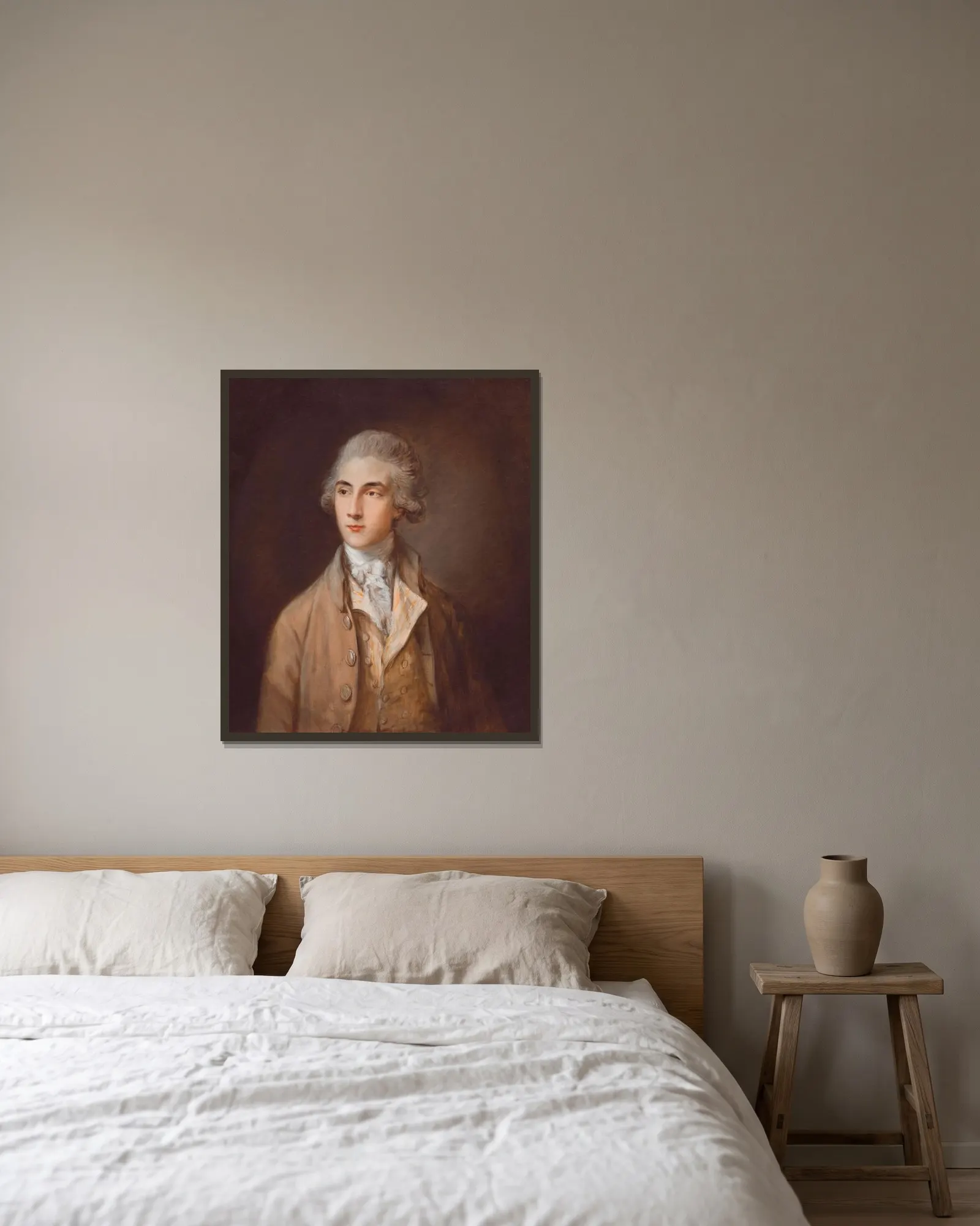 Edward Swinburne av Thomas Gainsborough inramad på en vägg