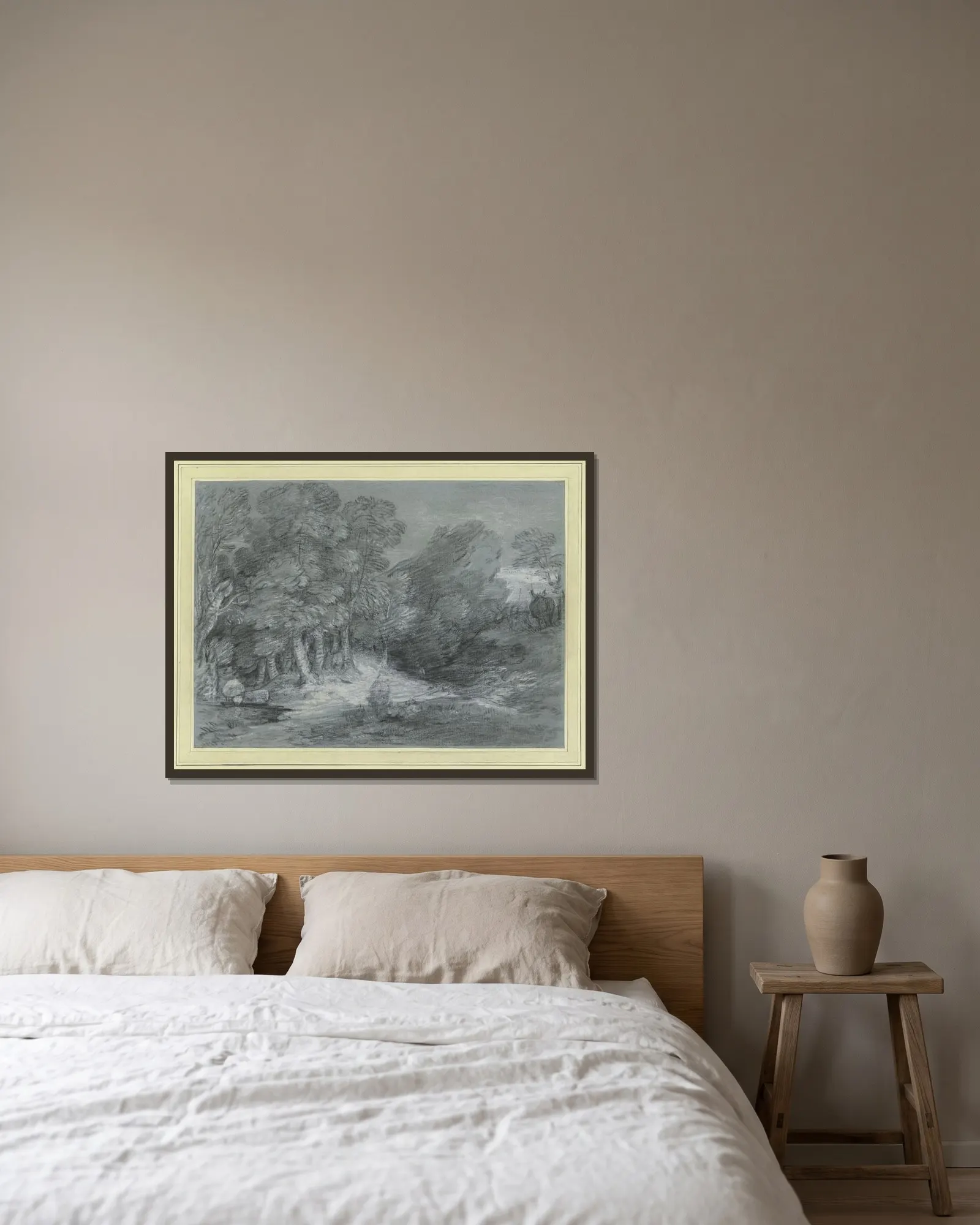 Forest landscape av Thomas Gainsborough inramad på en vägg