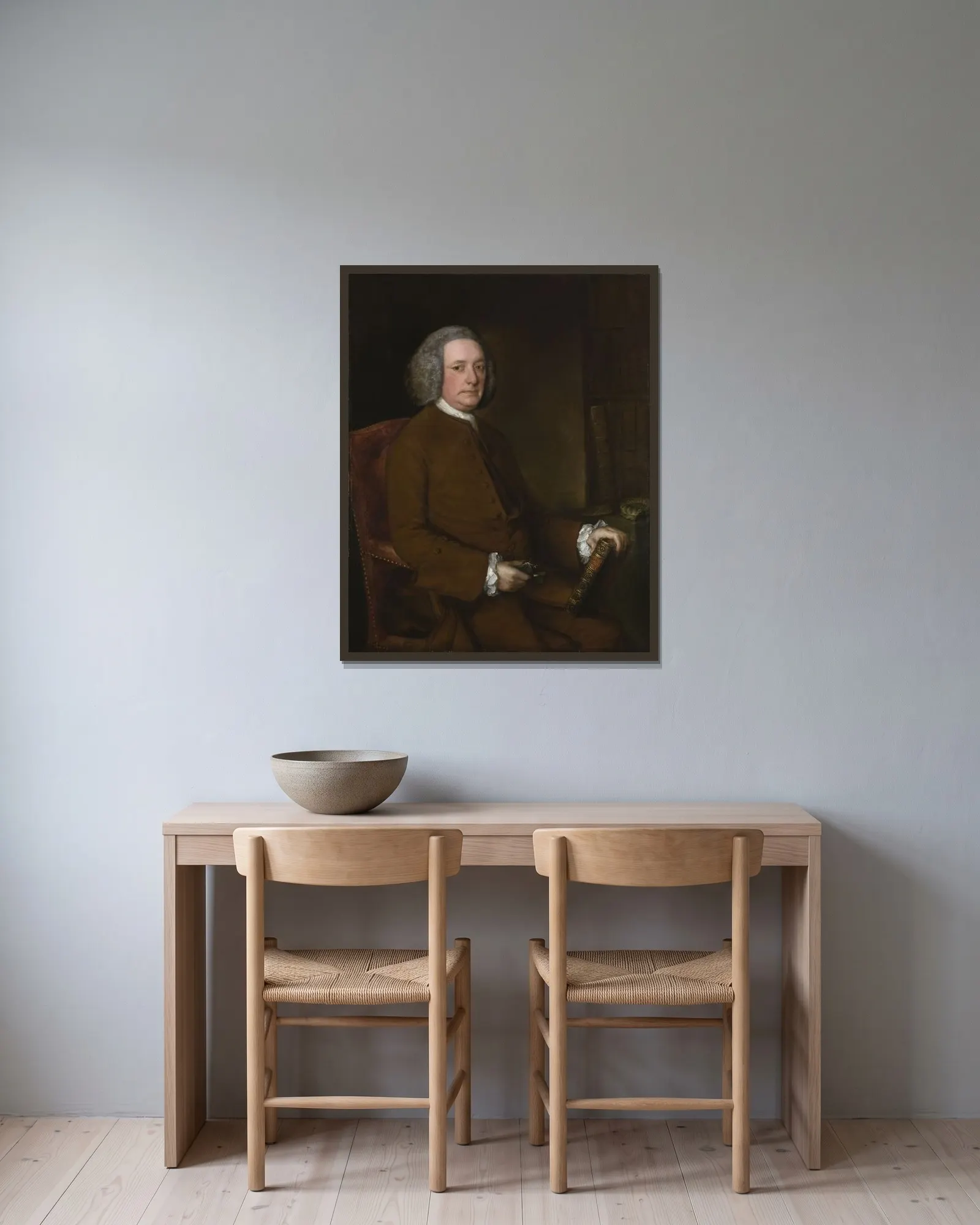 Thomas Haviland av Thomas Gainsborough inramad på en vägg