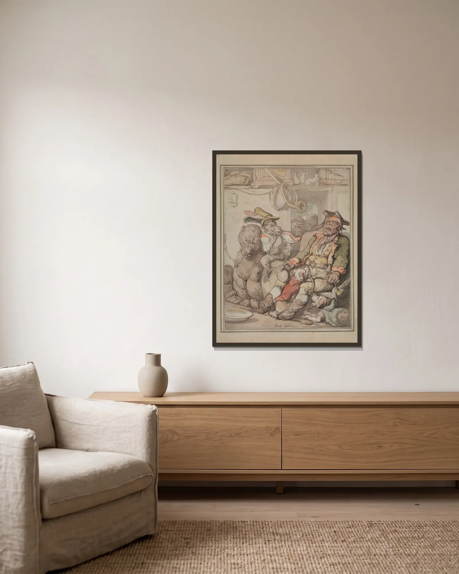 Comparative Anatomy Study av Thomas Rowlandson inramad på en vägg