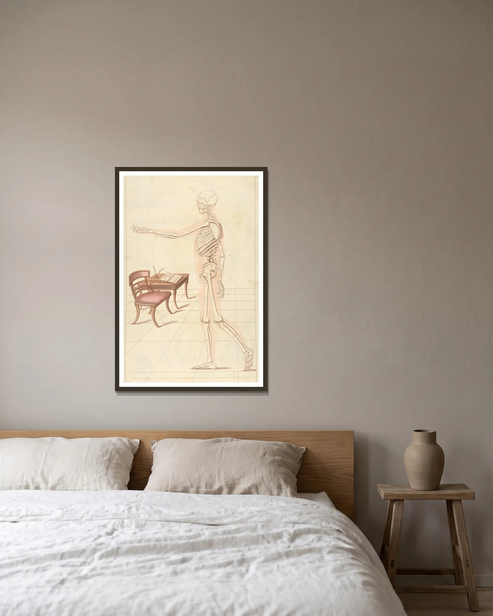 Anatomy av Thomas Sheraton inramad på en vägg