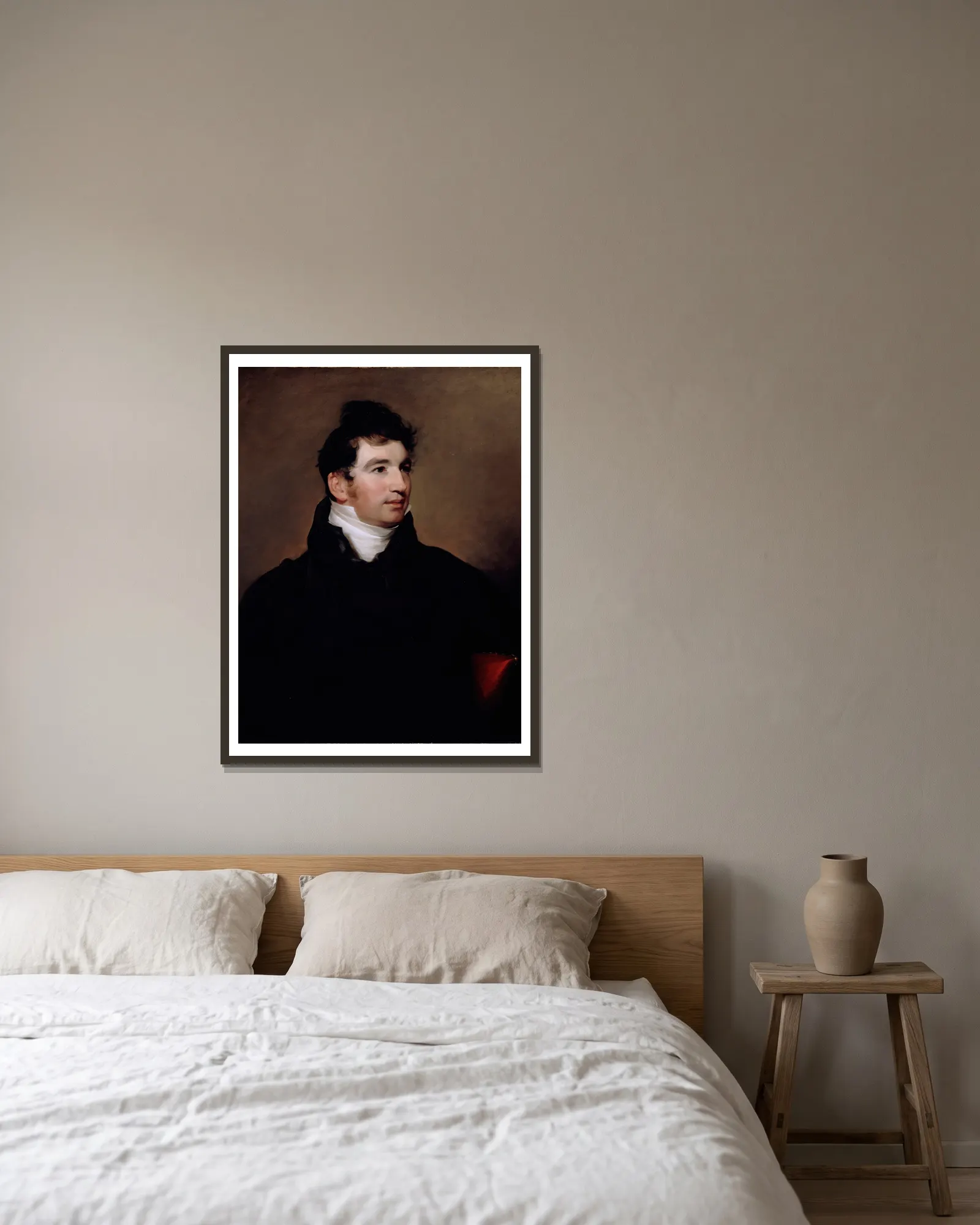 Dr. Edward Hudson av Thomas Sully inramad på en vägg