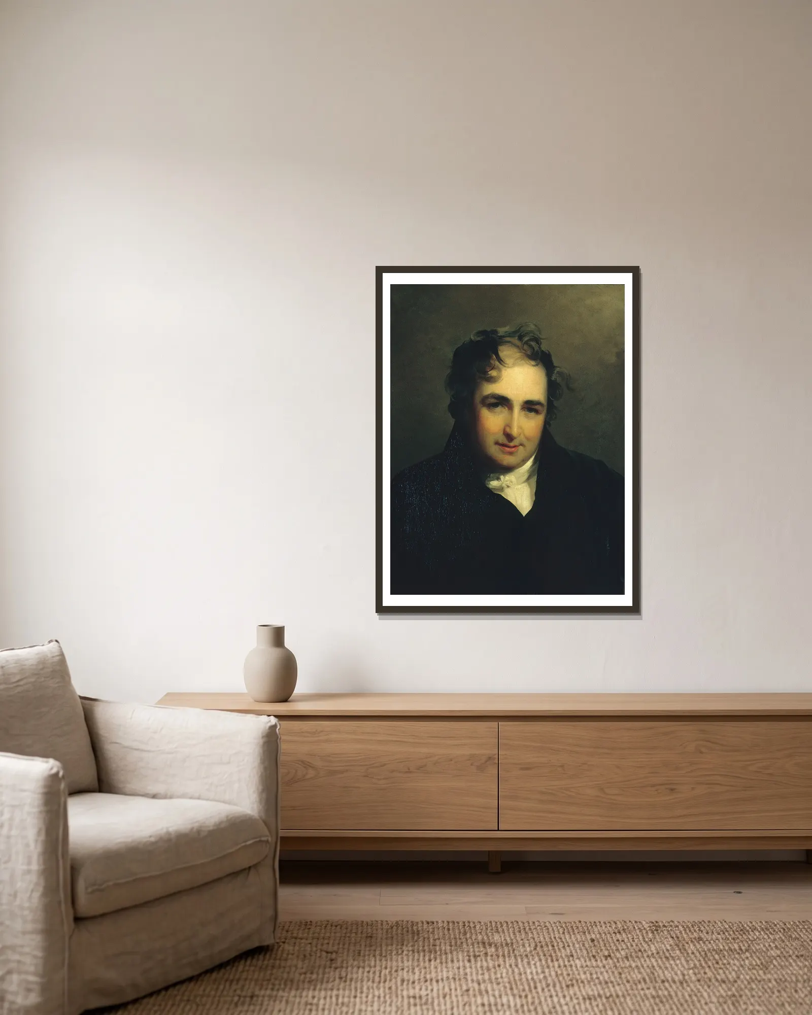 William Gwynn av Thomas Sully inramad på en vägg