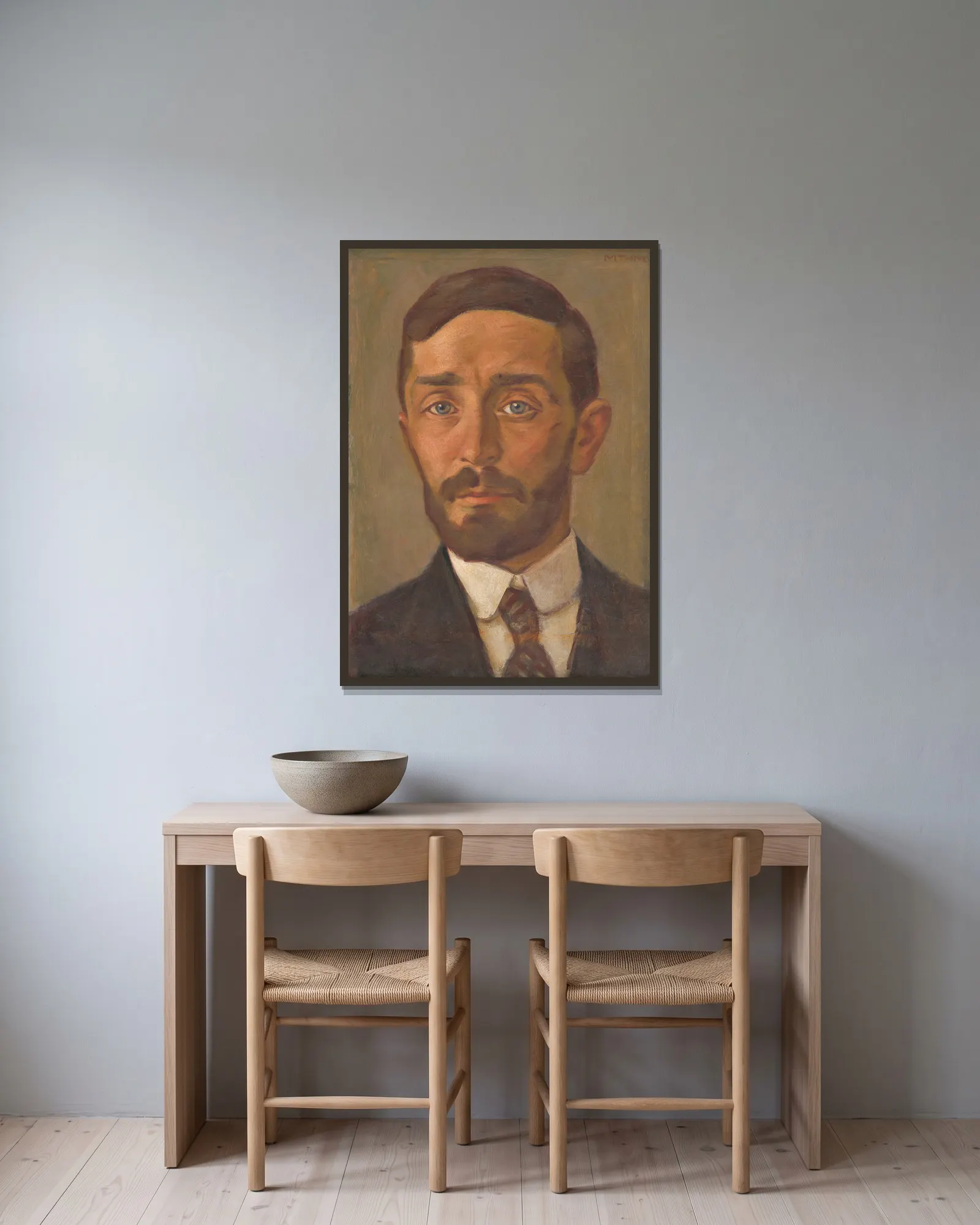 Self-Portrait, 1920 av Milan Thomka Mitrovský inramad på en vägg