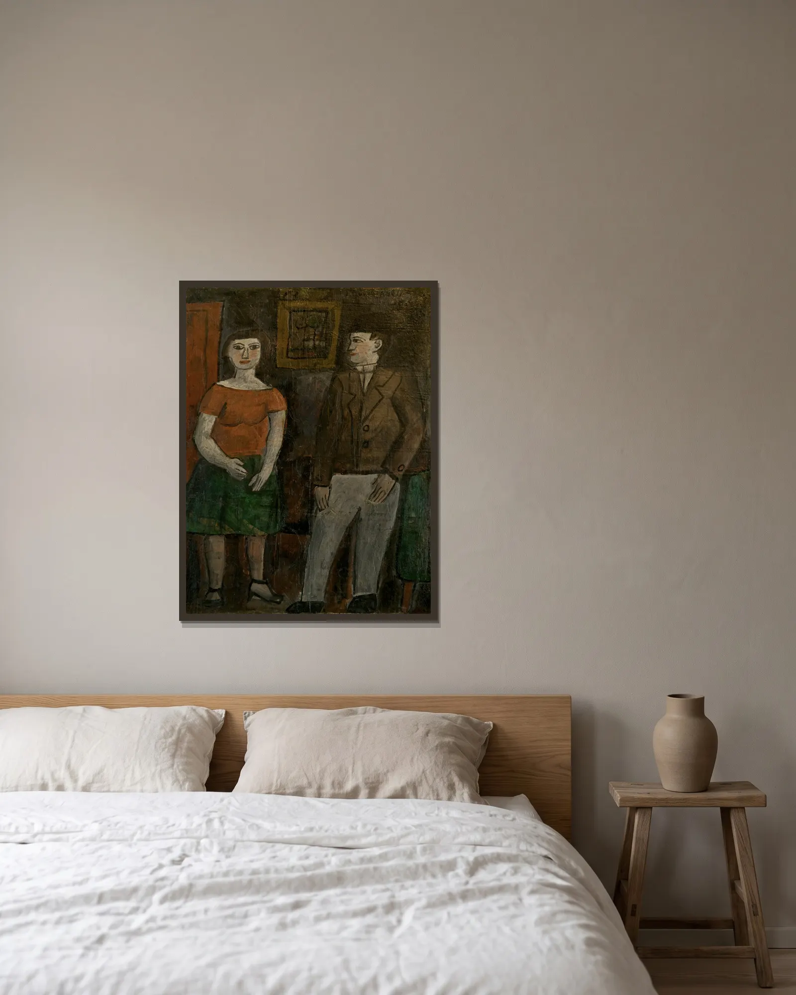 Figuras av Joaquín Torres-García inramad på en vägg