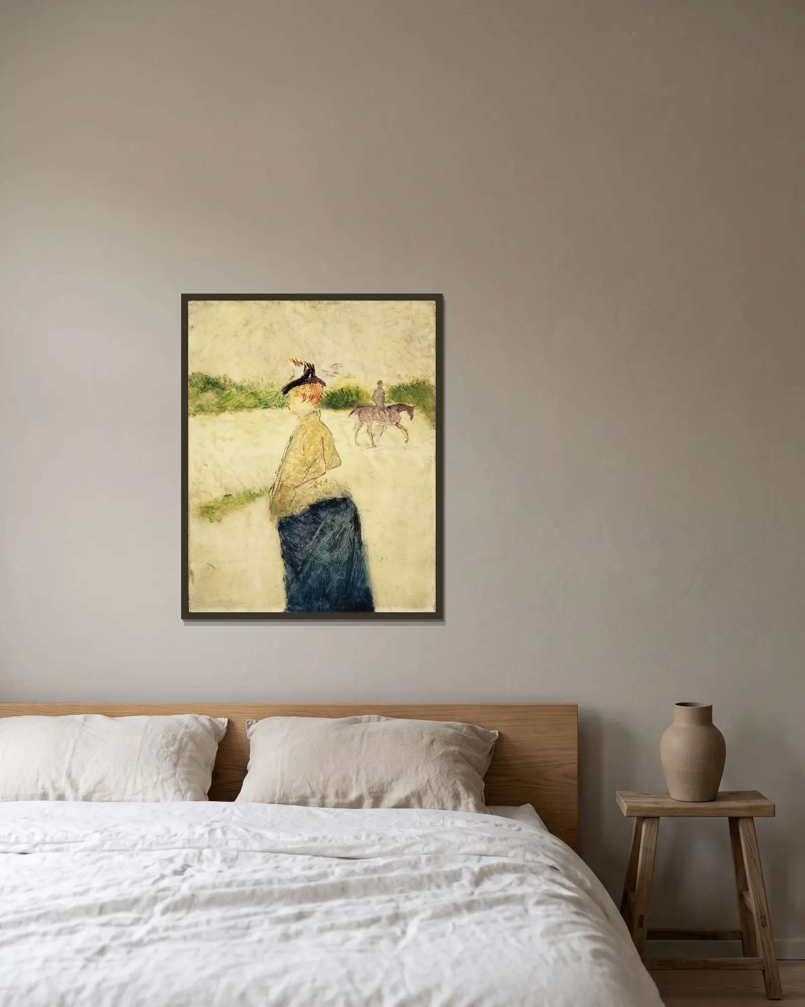 Émilie av Henri de Toulouse-Lautrec inramad på en vägg