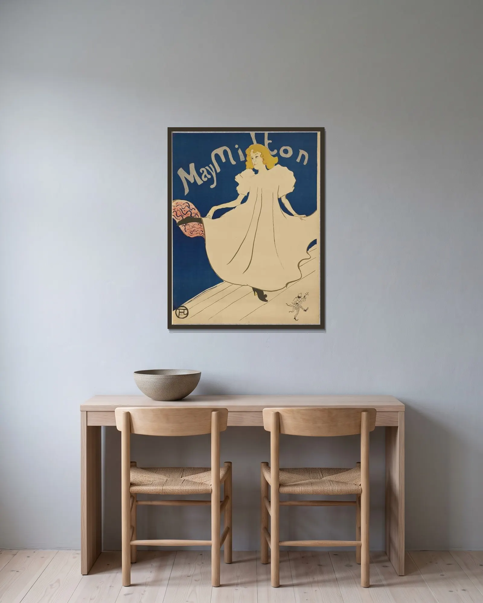 May Milton av Henri de Toulouse-Lautrec inramad på en vägg