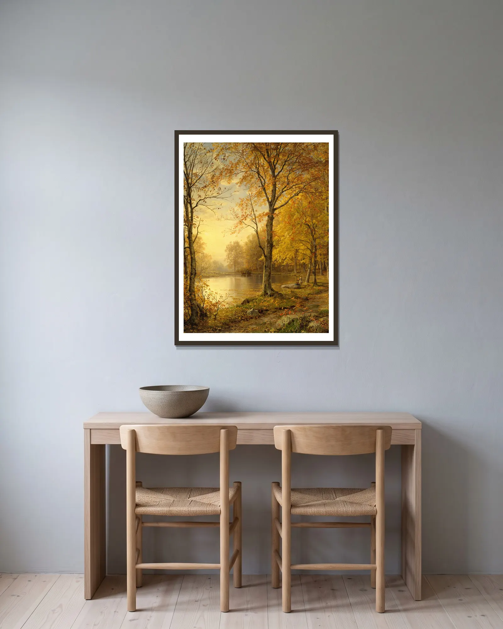 Indian Summer av William Trost Richards inramad på en vägg