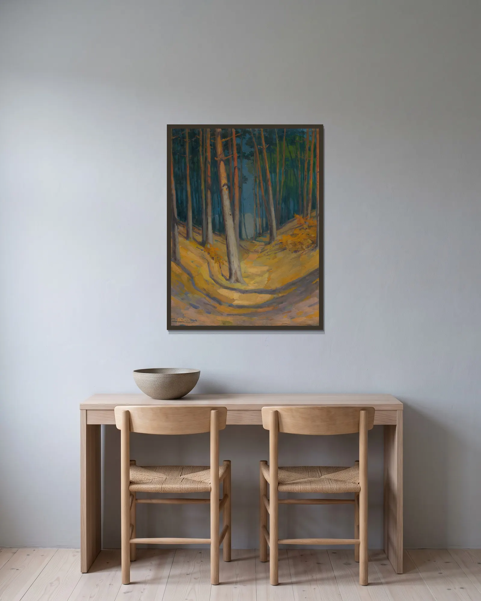 Forest av Ľudovít Čordák inramad på en vägg