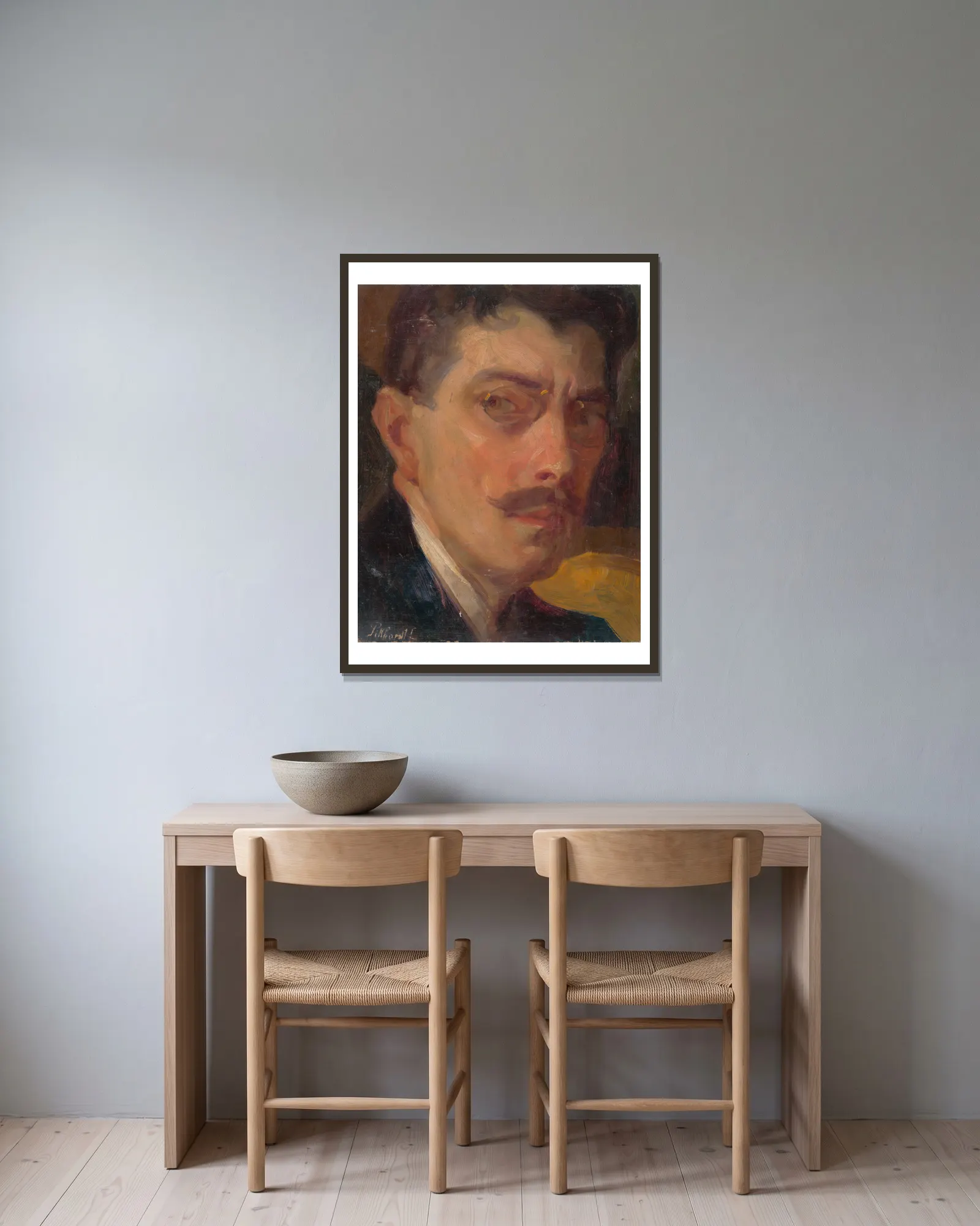 Study for a Self-Portrait av Ľudovít Pitthordt inramad på en vägg