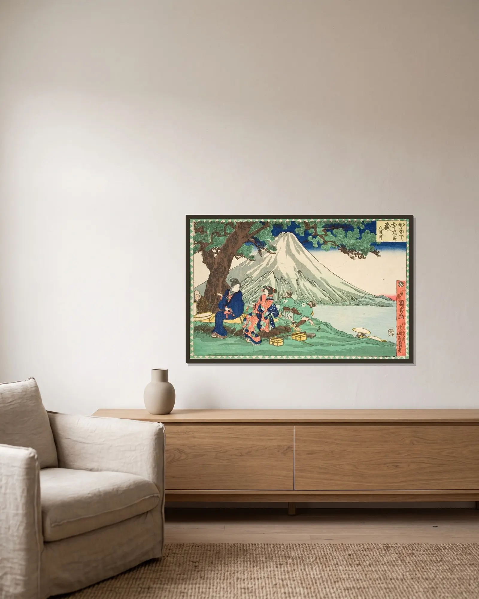 Act Eight; Journey av Utagawa Kuniyoshi inramad på en vägg