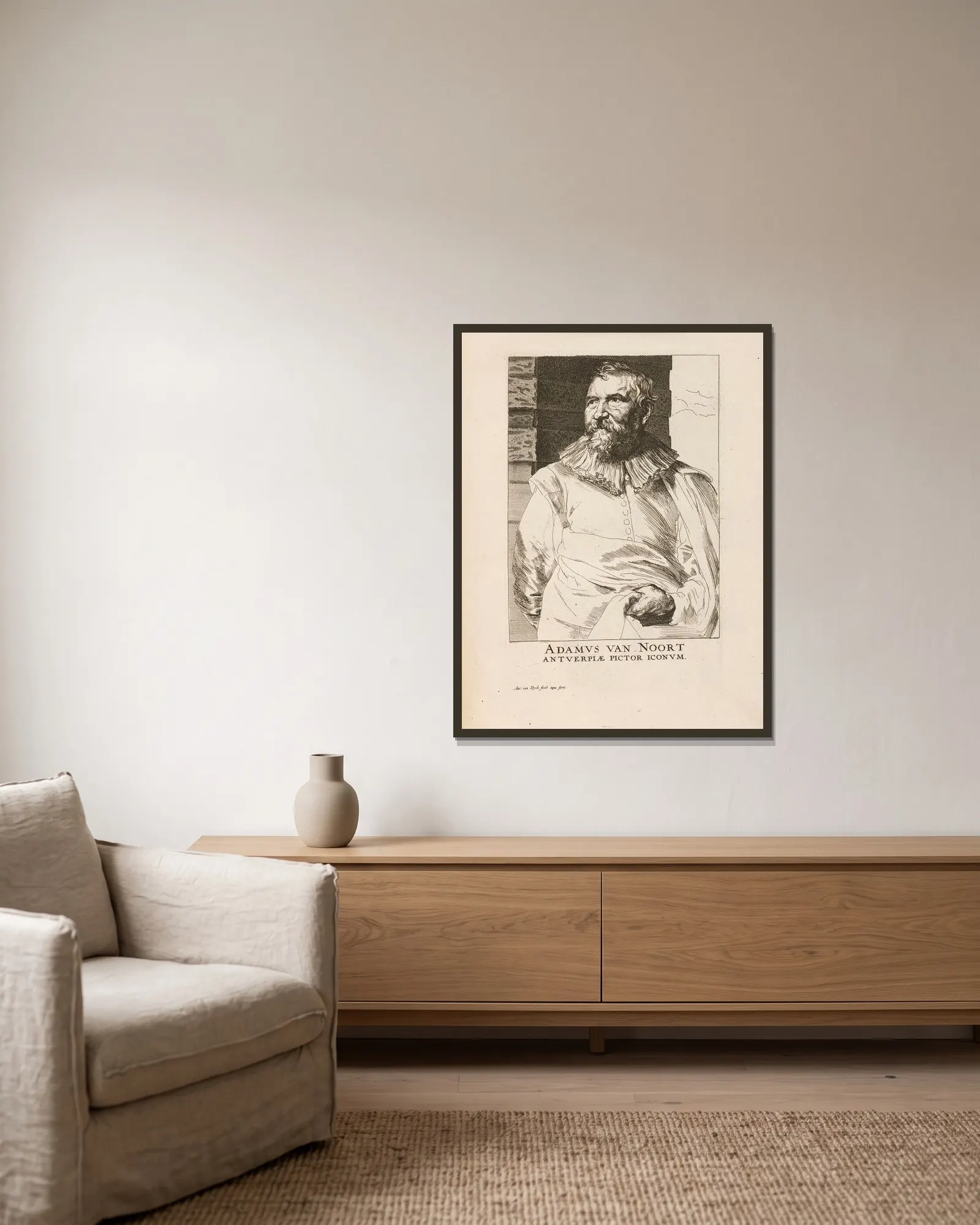 Adam van Noort av Anthony van Dyck inramad på en vägg