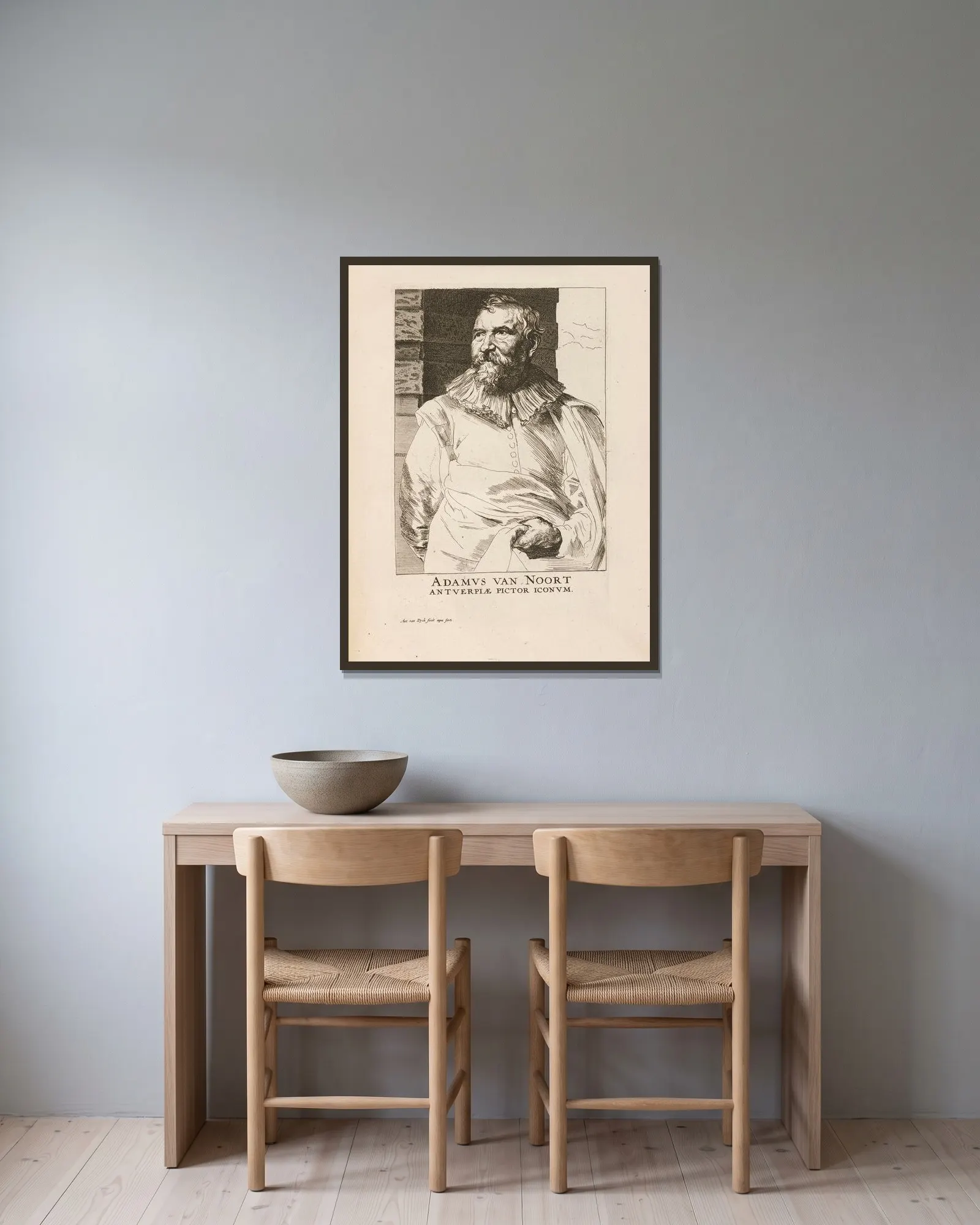 Adam van Noort av Anthony van Dyck inramad på en vägg
