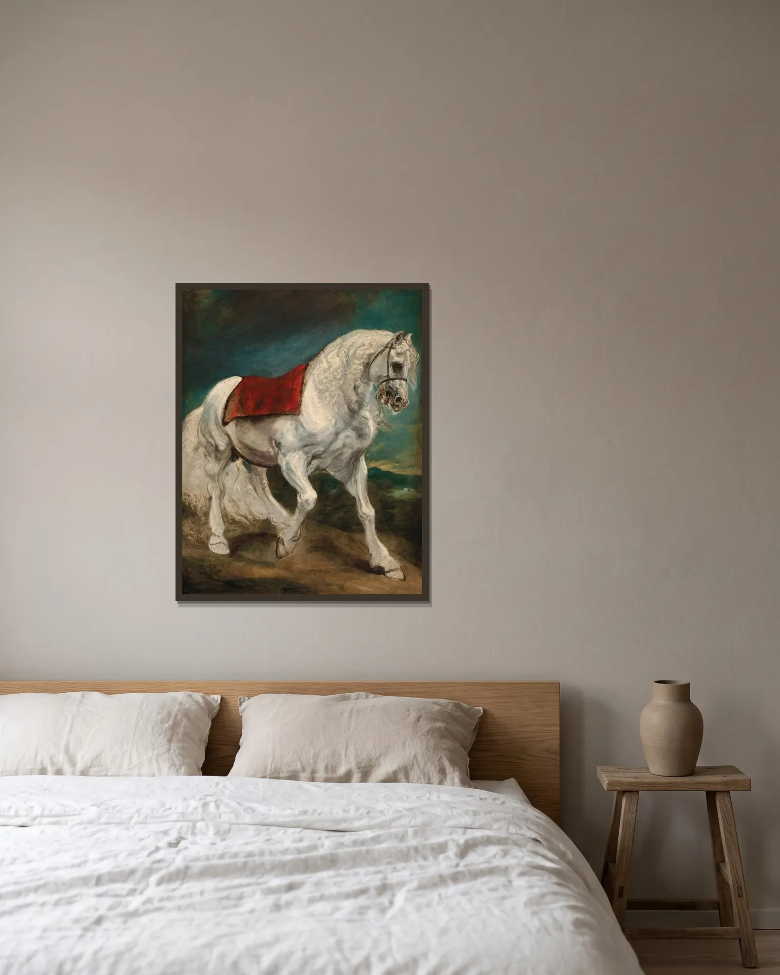 An Andalusian horse av Anthony van Dyck inramad på en vägg