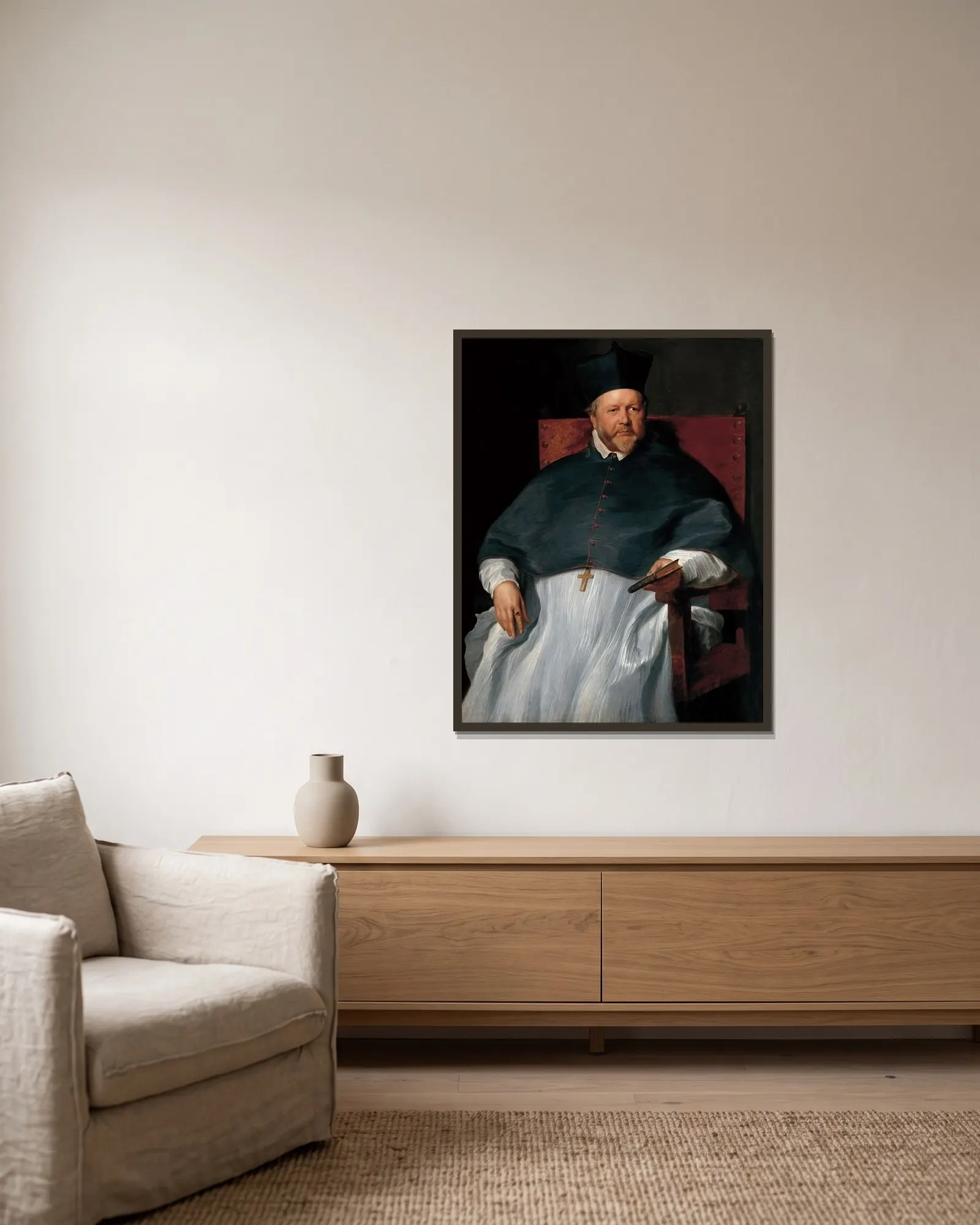 Bishop Jan Van Malderen av Anthony van Dyck inramad på en vägg