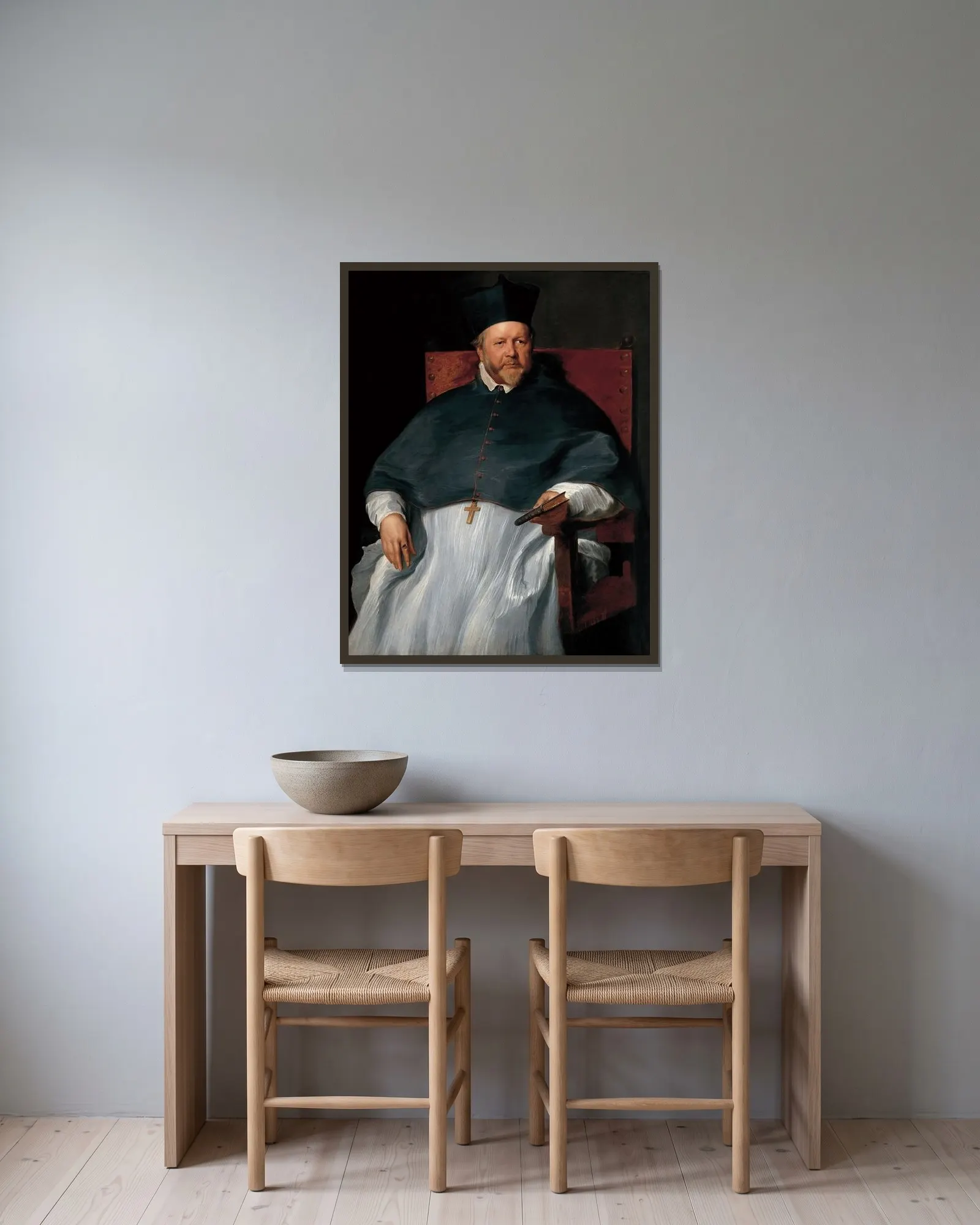 Bishop Jan Van Malderen av Anthony van Dyck inramad på en vägg
